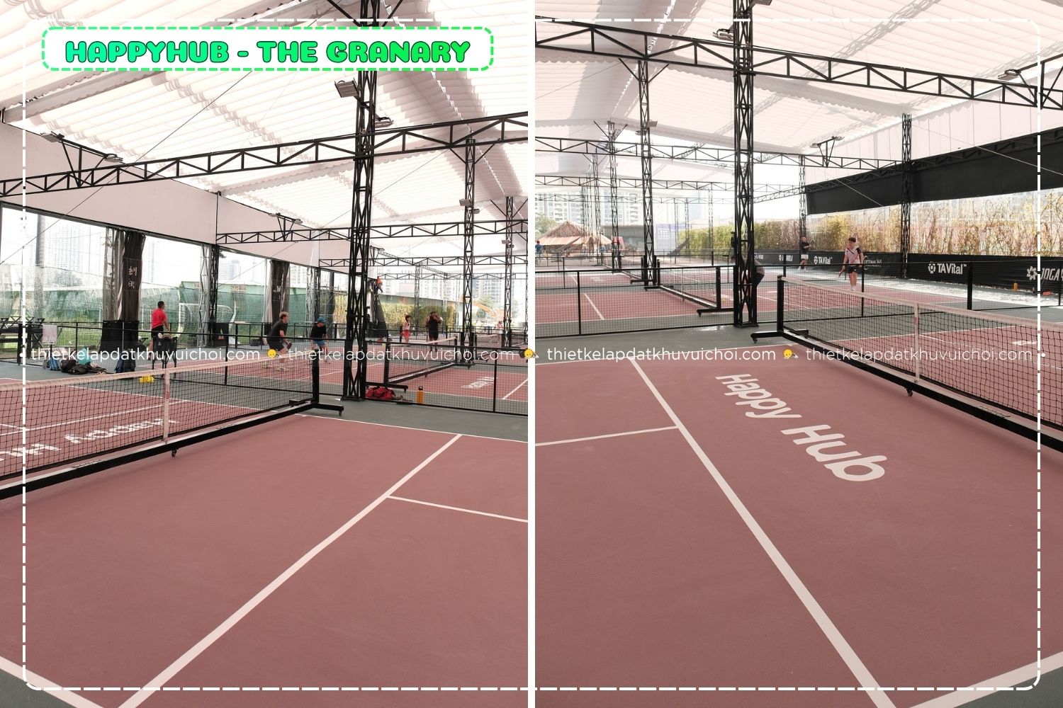 Góc nhìn tổng quan của Sân Pickleball HAPPYHUB - THE GRANARY