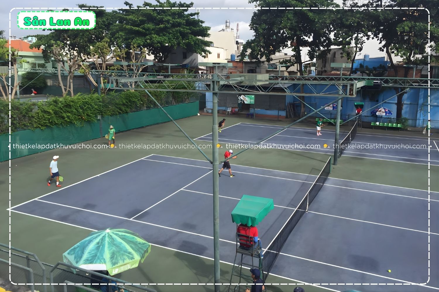 Lan An có sân pickleball được thiết kế rất rộng