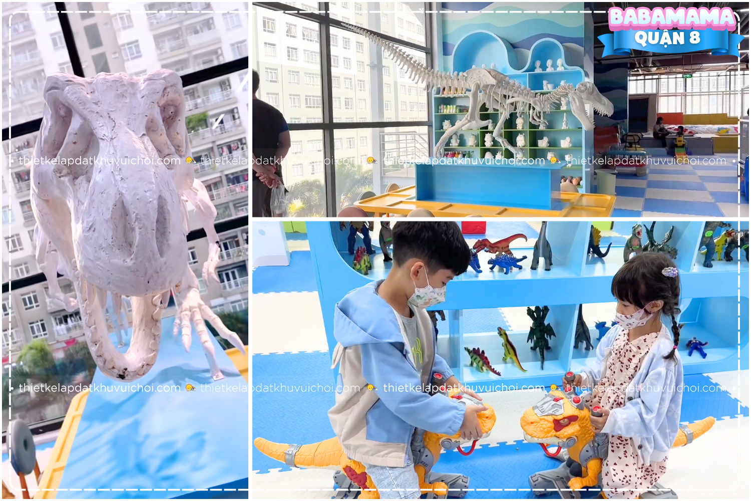 Thế giới khủng long hấp dẫn tại khu vui chơi trẻ em Babamama Quận 8