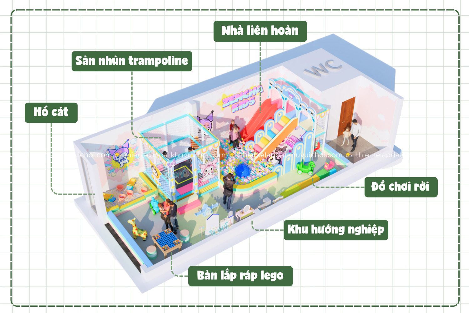 Các trò chơi cho thiết kế khu vui chơi trẻ em mini