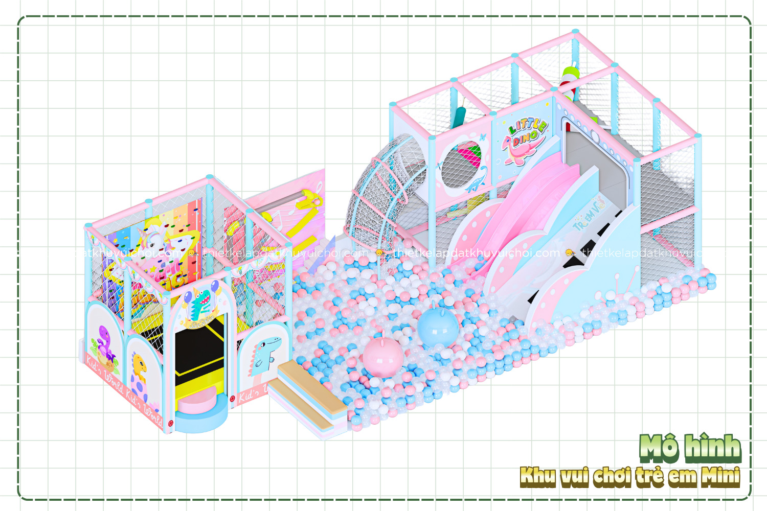 Mô hình thiết kế khu vui chơi trẻ em 3.6mx8m