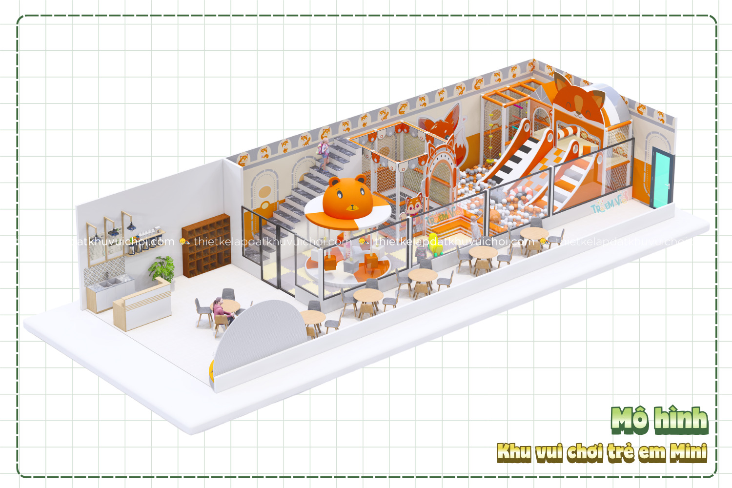 Mô hình thiết kế khu vui chơi trẻ em 5mx10m