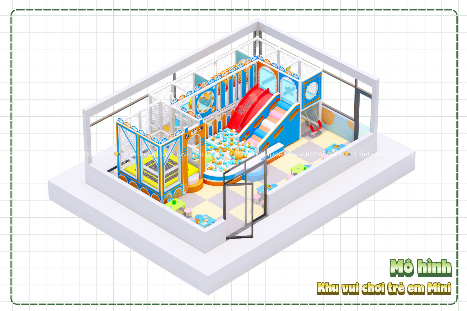 Mô hình thiết kế khu vui chơi trẻ em 6mx8m