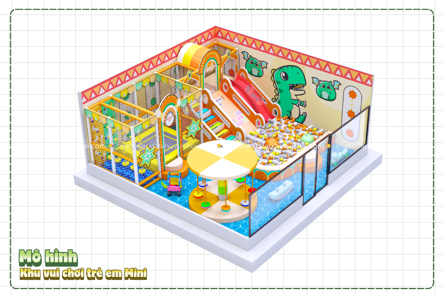 Mô hình thiết kế khu vui chơi trẻ em 7mx7m
