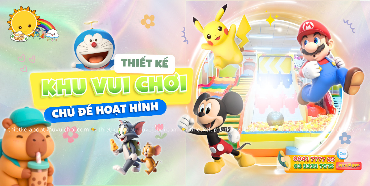 Thiết kế khu vui chơi trẻ em chủ đề hoạt hình cực xinh xắn