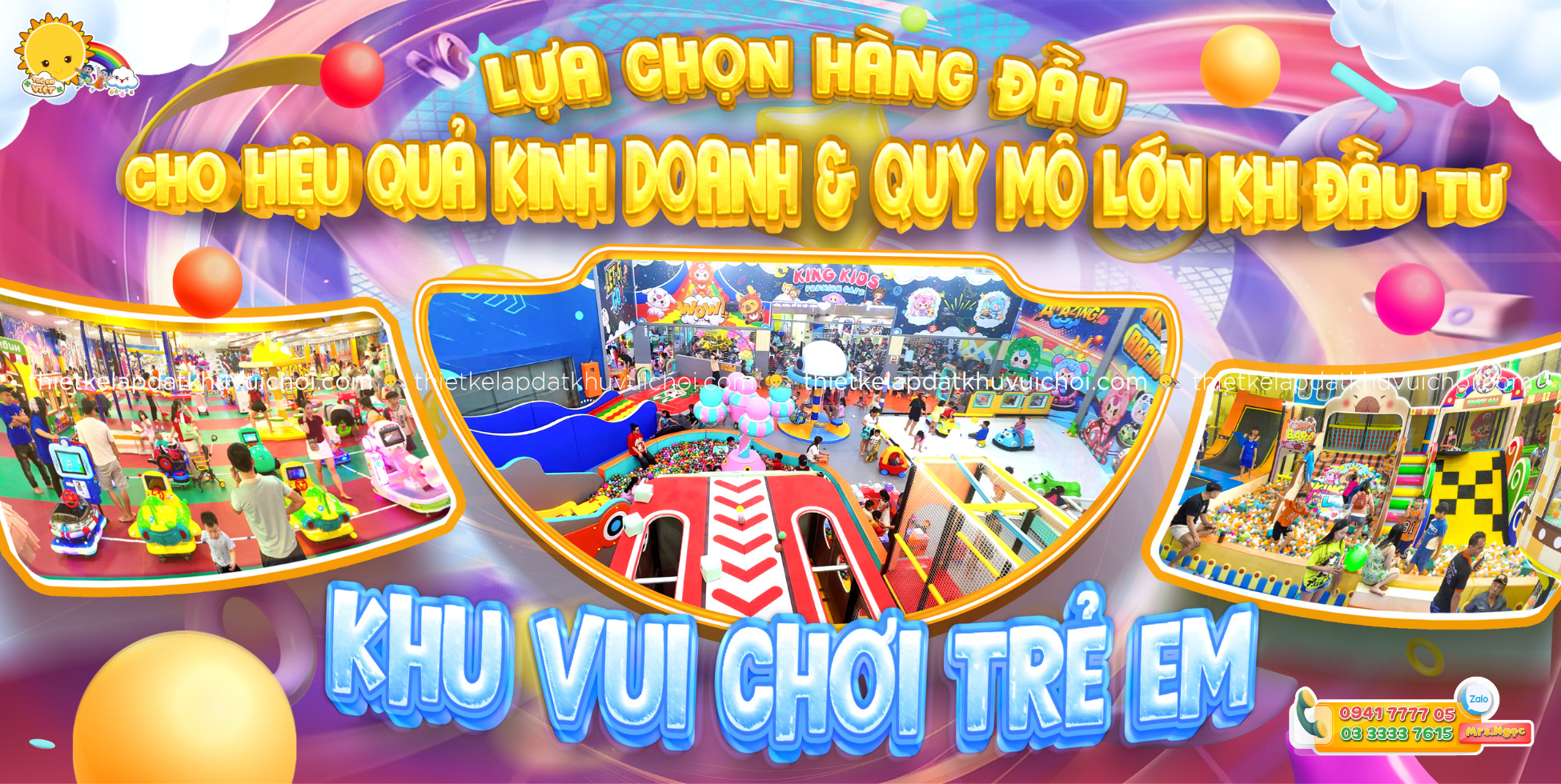 Banner Lựa Chọn Hàng Đầu Cho Hiệu Quả Kinh Doanh & Quy Mô Lớn Khi Đầu Tư Khu Vui Chơi Trẻ Em