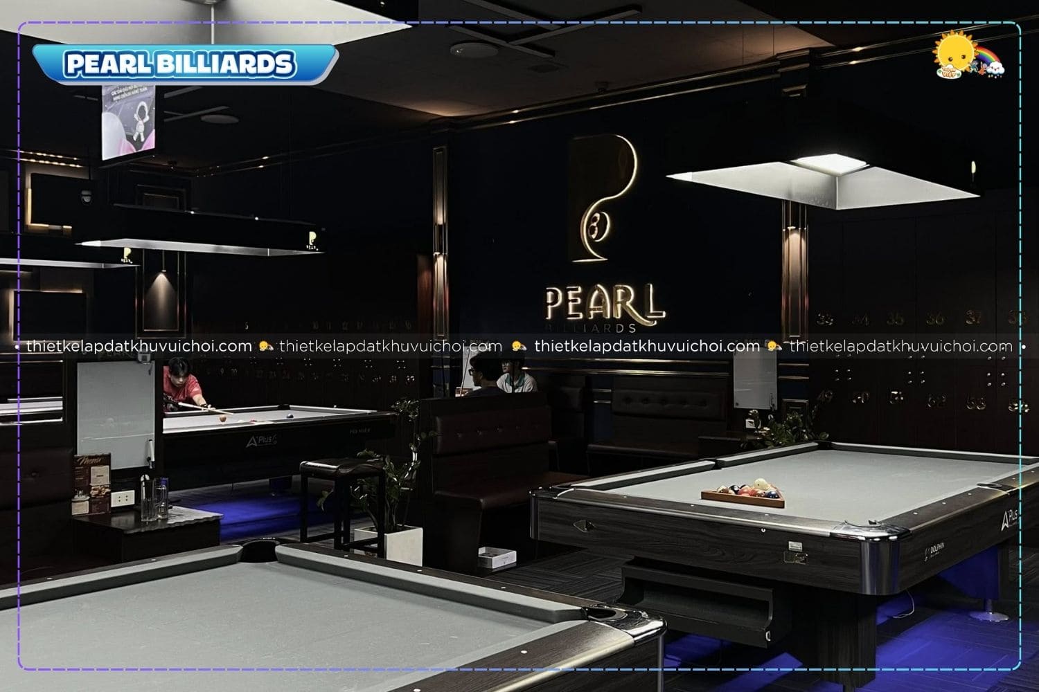 Câu lạc bộ Pearl Billiards thiết kế sang trọng với tông màu đen huyền bí