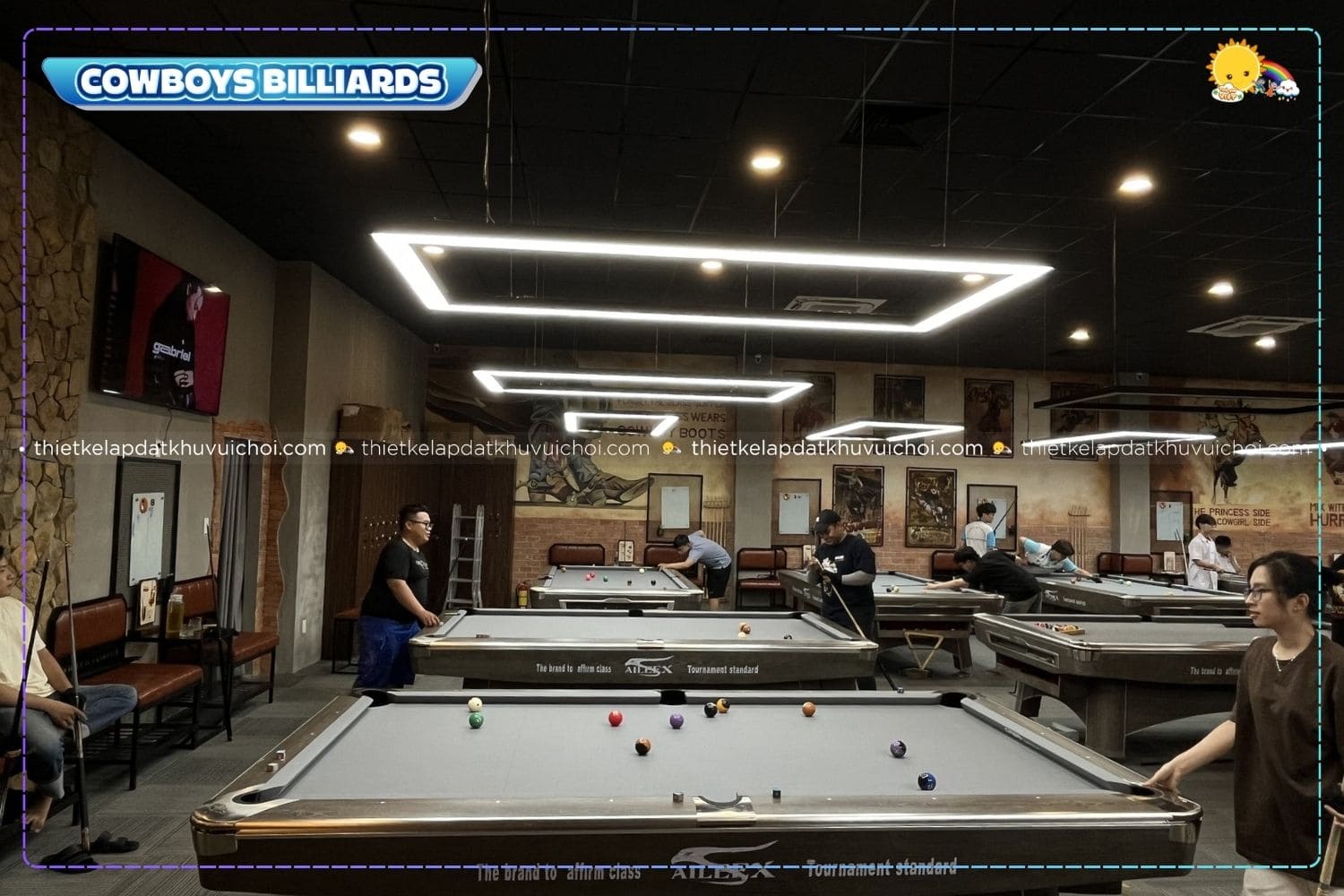 Câu lạc bộ Cowboys Billiards thiết kế phong cách Viễn Tây độc đáo