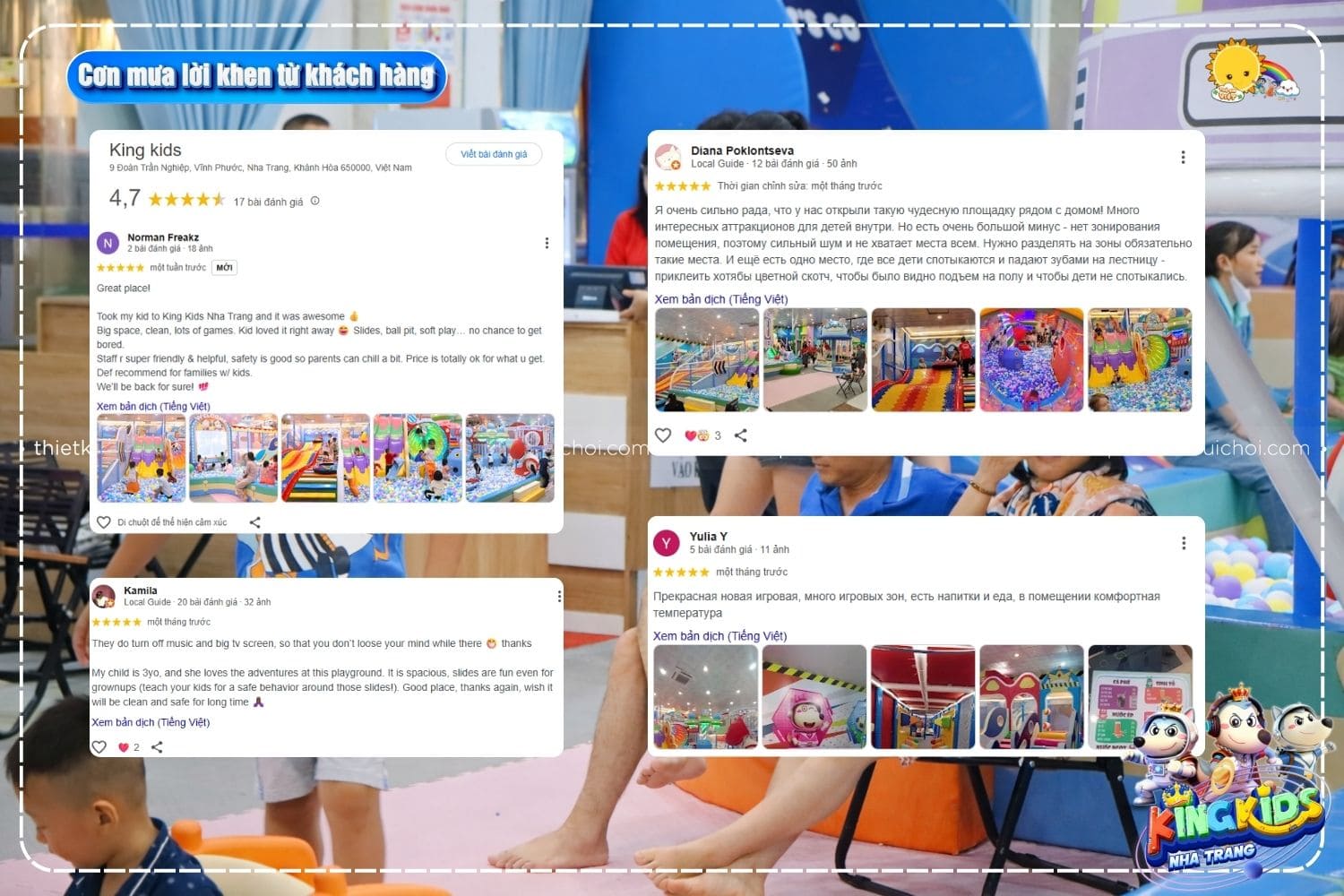 King Kids Nha Trang nhận nhiều lời khen từ khách hàng nước ngoài