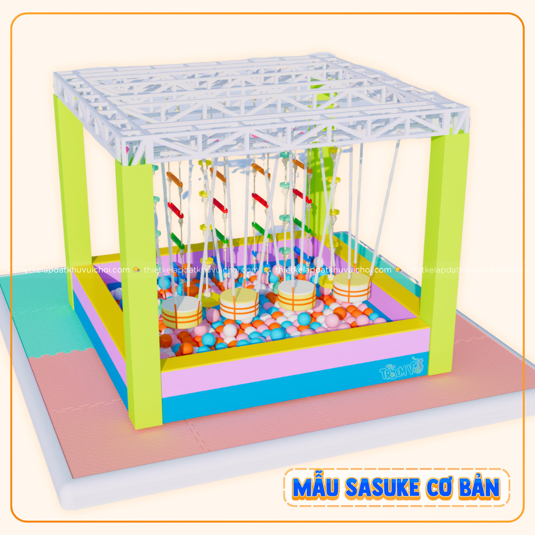 Mẫu trò chơi vận động Sasuke khu vui chơi cơ bản