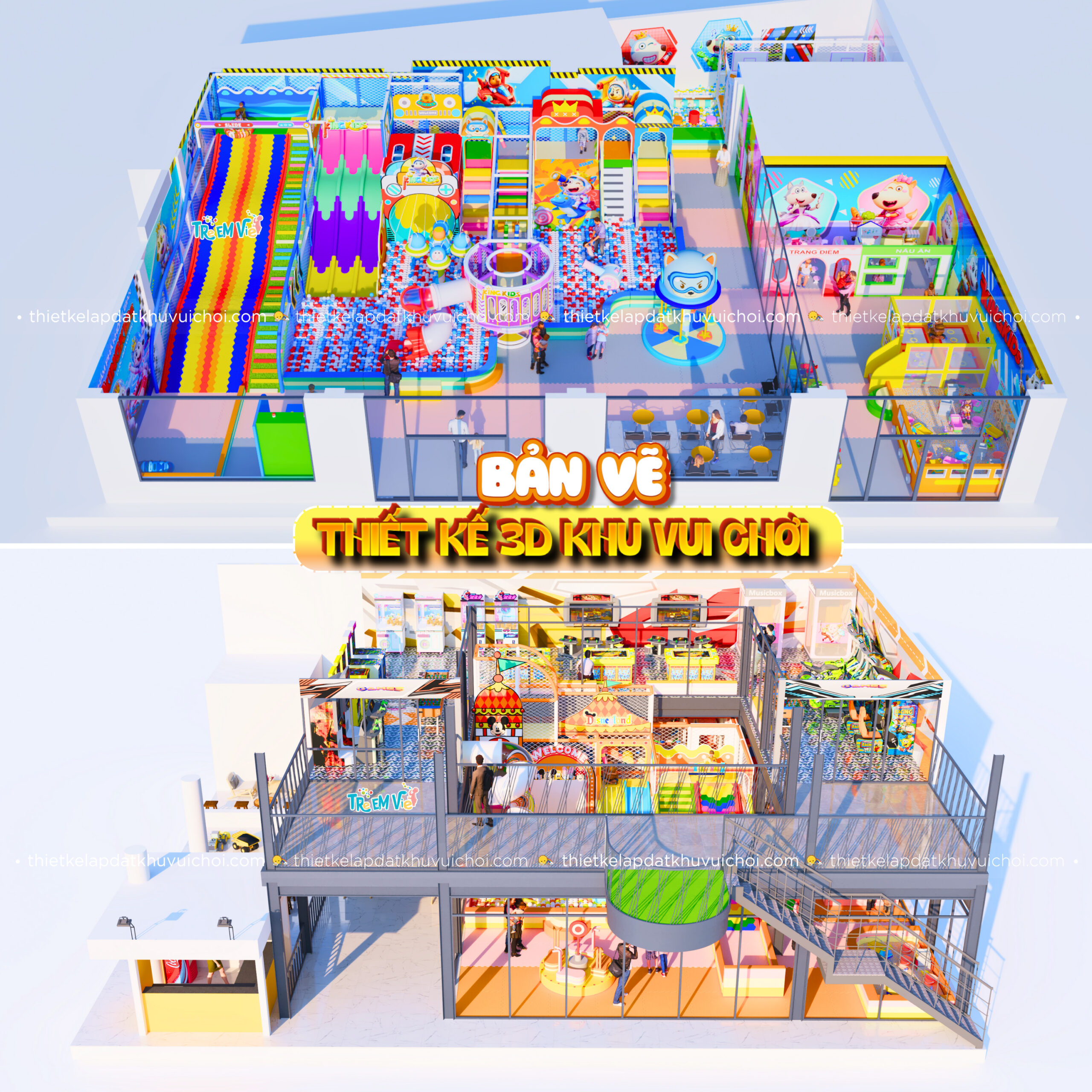 Bản vẽ thiết kế 3D khu vui chơi