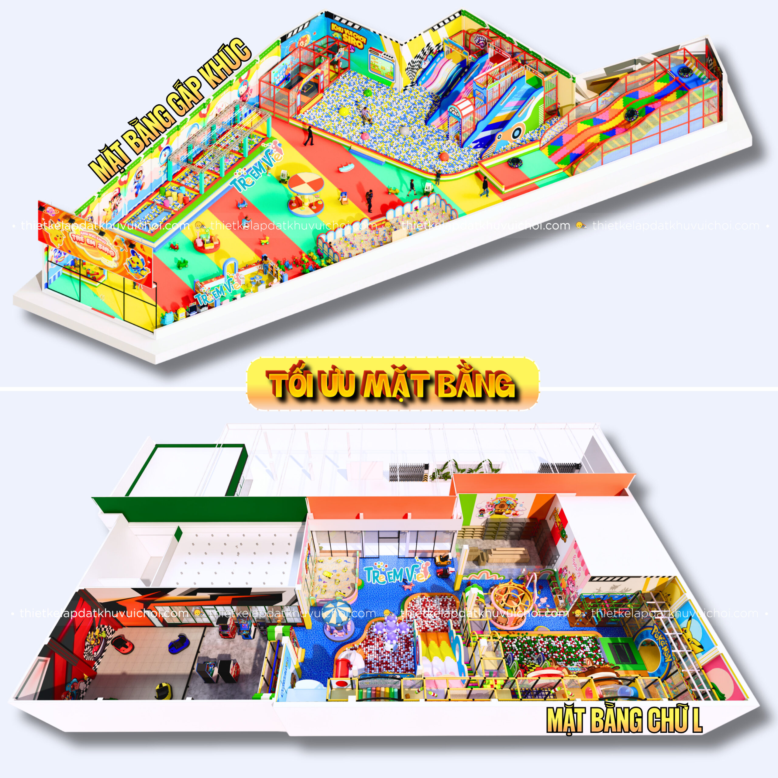 Thiết kế 3D khu vui chơi giúp tối ưu mặt bằng
