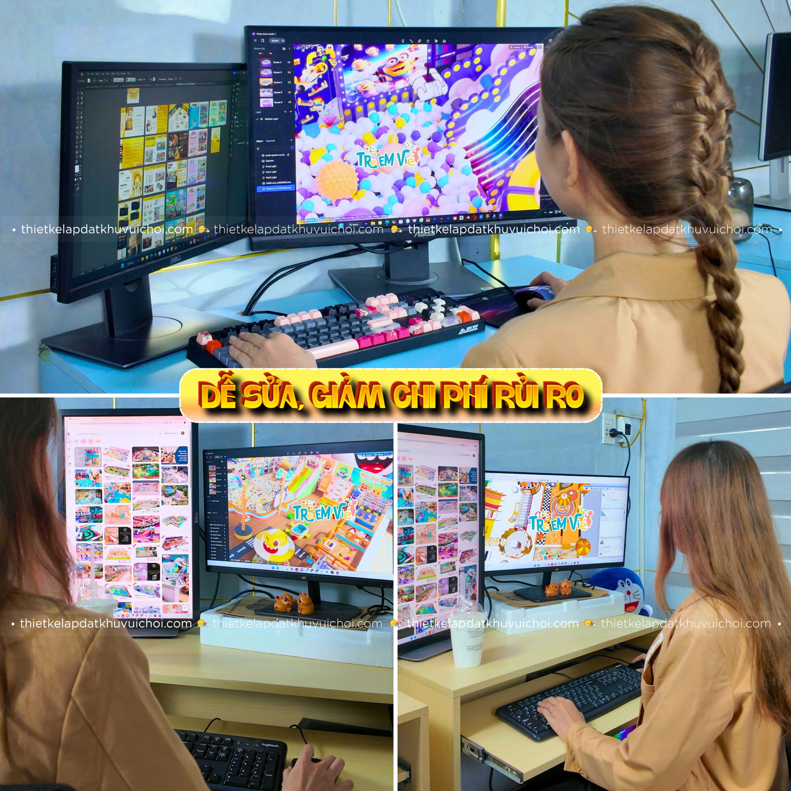 Bản thiết kế 3D khu vui chơi dễ sửa, tối ưu chi phí