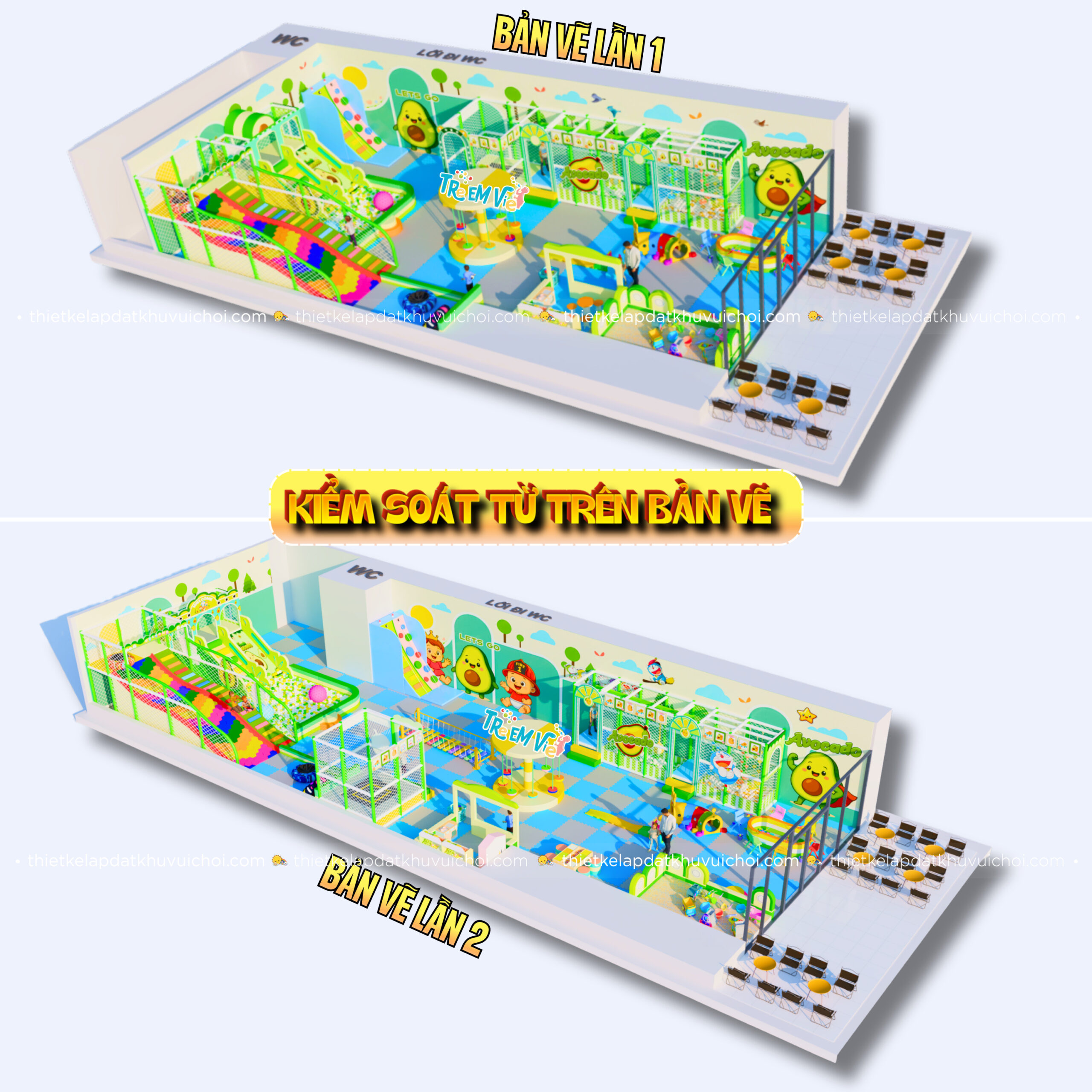 Bản thiết kế 3D khu vui chơi giúp đảm bảo tính thẩm mỹ trước khi thi công