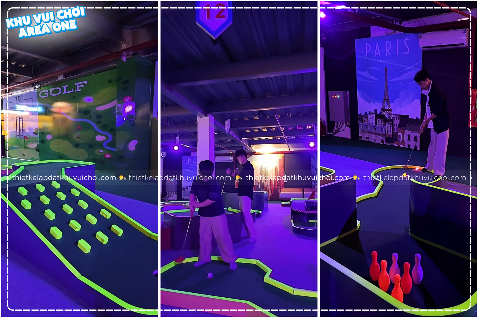 Sân mini golf lung linh tại khu vui chơi Area One
