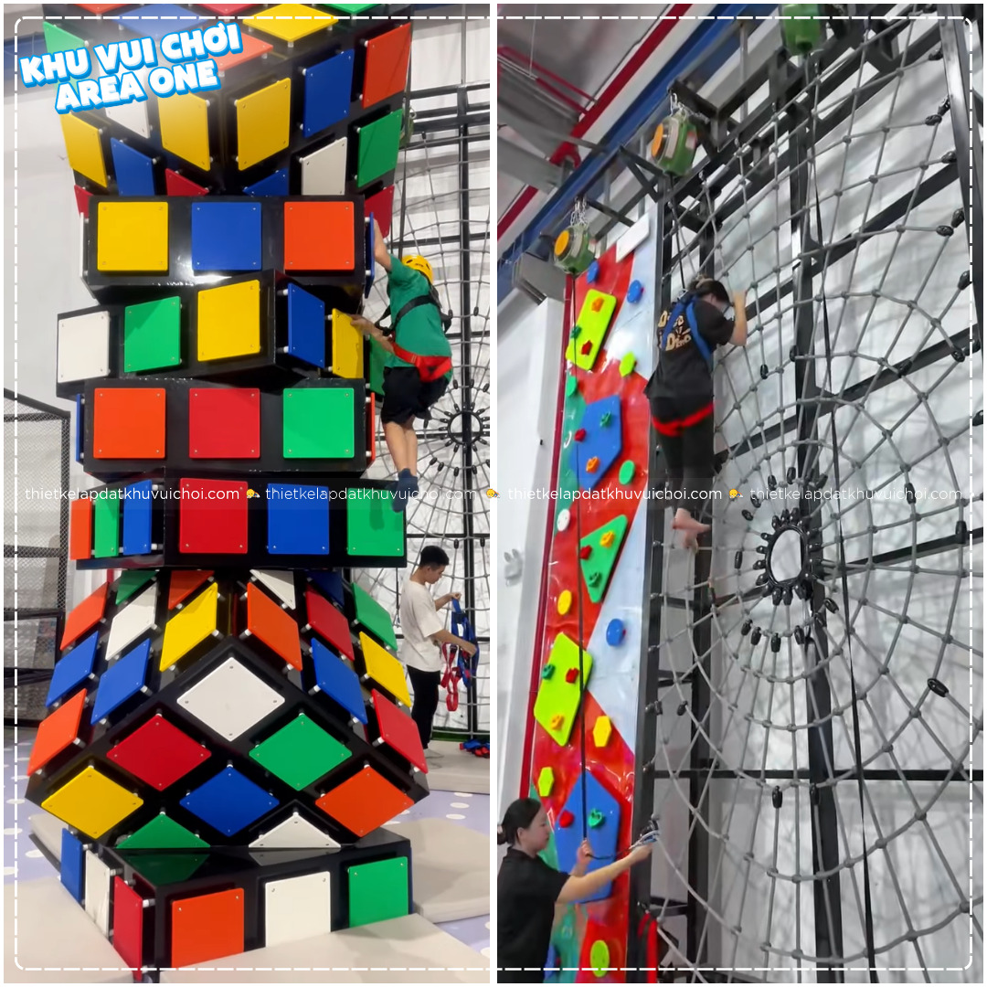 Thử thách cùng tường leo núi tại khu vui chơi Area One