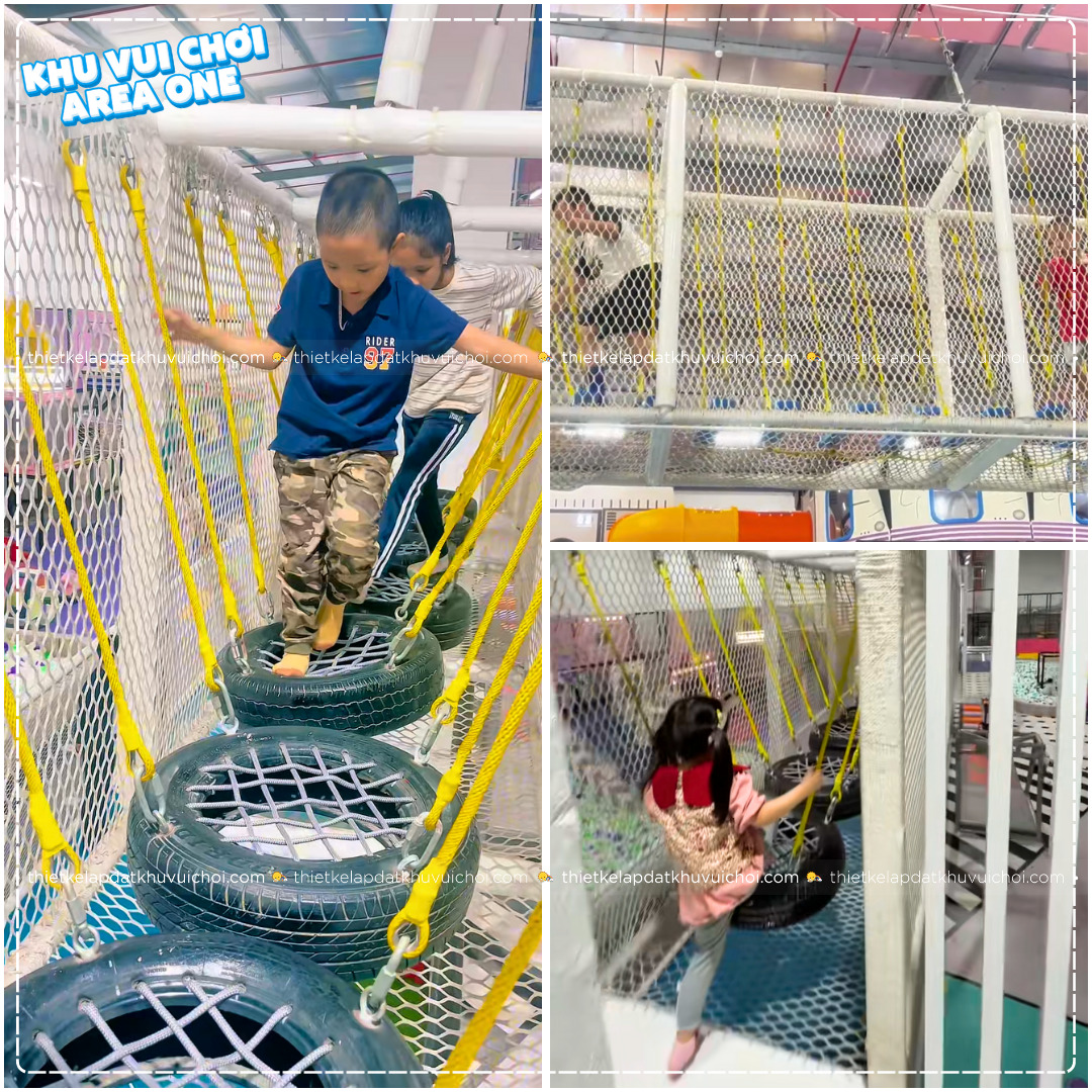 Các bé thử thách cùng trò chơi vượt chướng trên không tại Area One