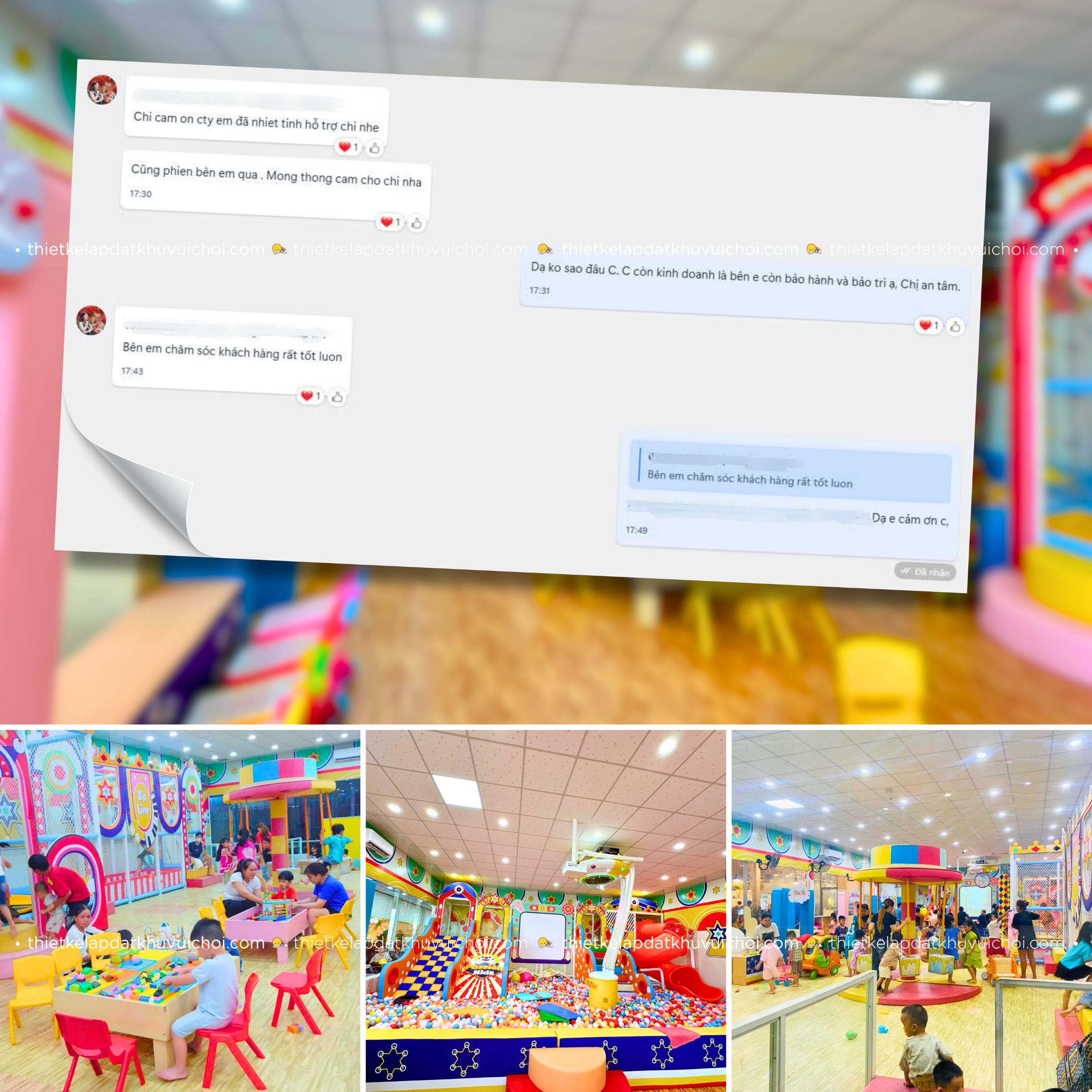 Cảm nhận khách hàng (feedback) của chủ khu vui chơi Passion Kids - Vũng Tàu