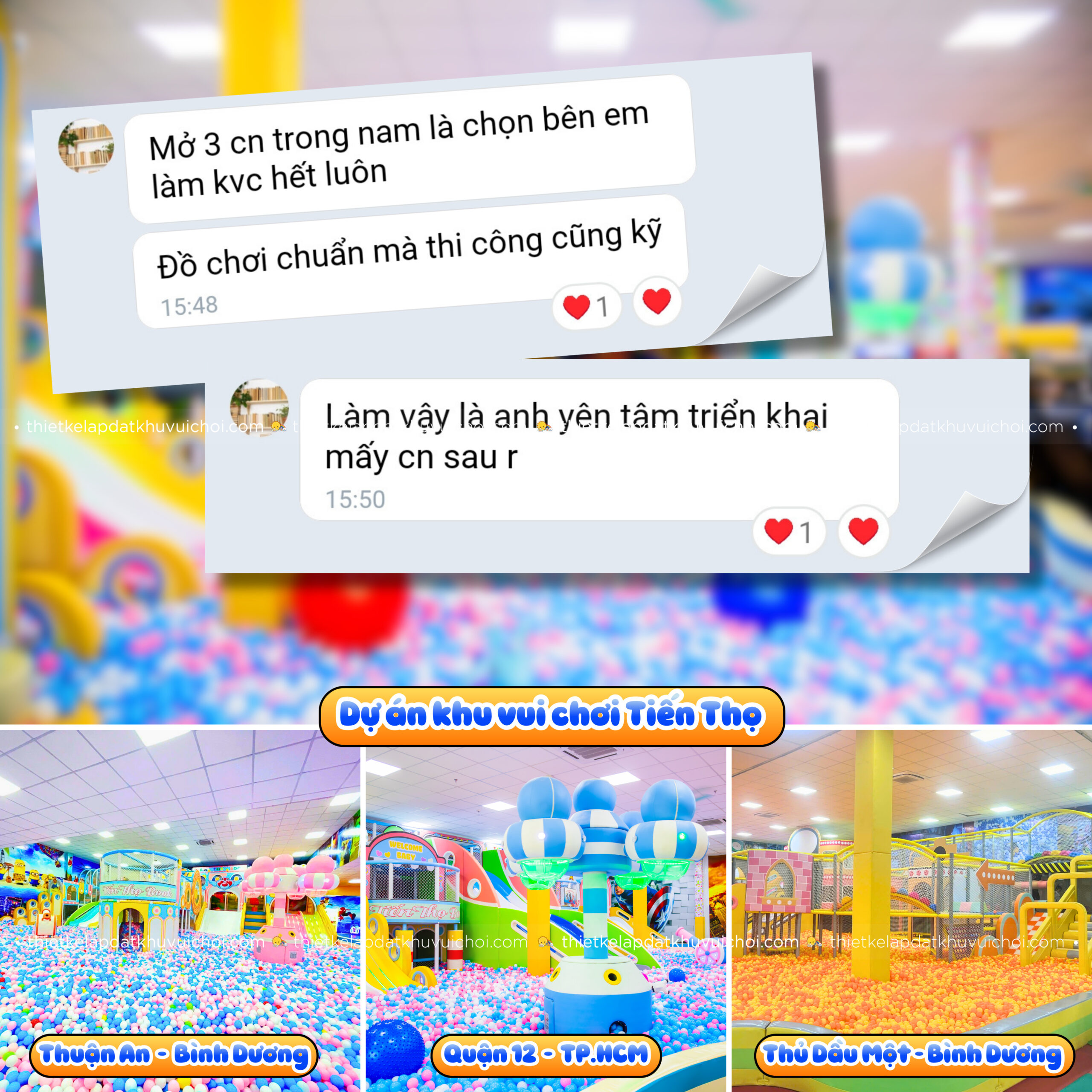 Cảm nhận khách hàng (feedback) của chủ khu vui chơi Tiến Thọ