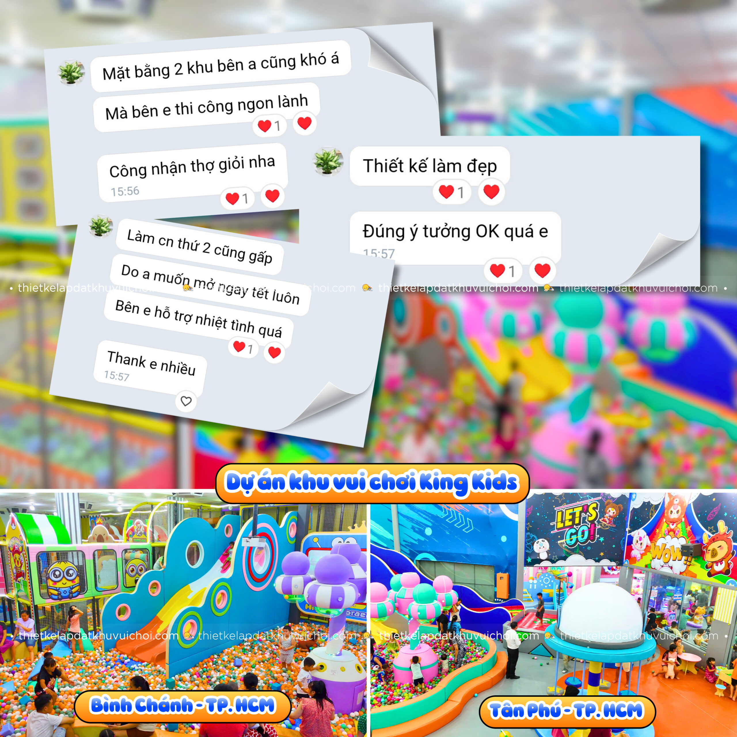 Cảm nhận khách hàng (feedback) của chủ khu vui chơi King Kids