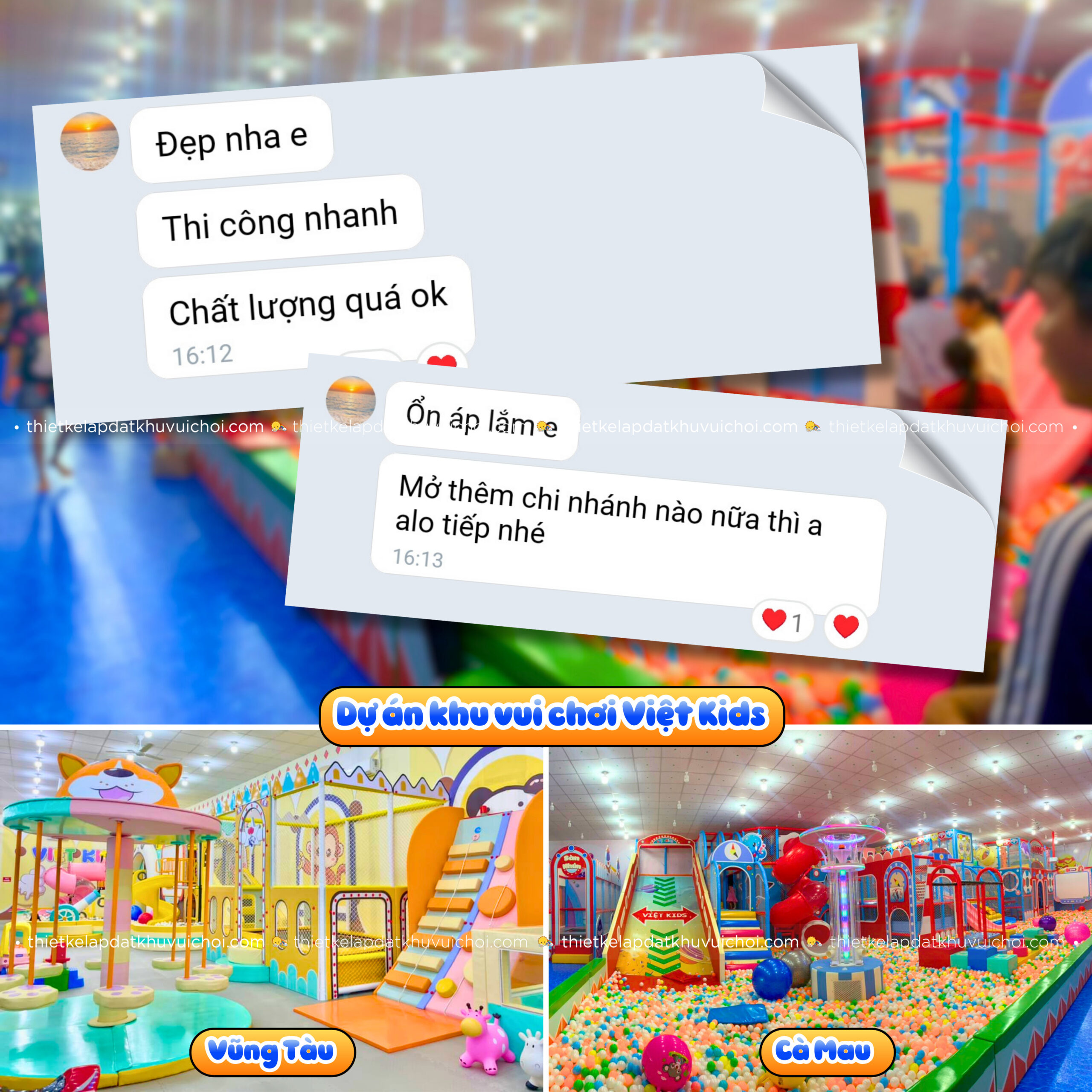 Cảm nhận khách hàng (feedback) của chủ khu vui chơi Viet Kids (Thời Trang Việt)