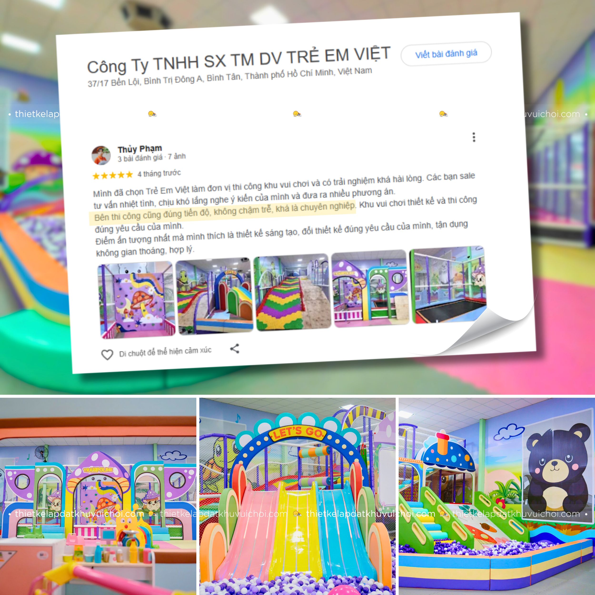 Cảm nhận khách hàng (feedback) của chủ khu vui chơi Nhà Nấm - Bình Phước