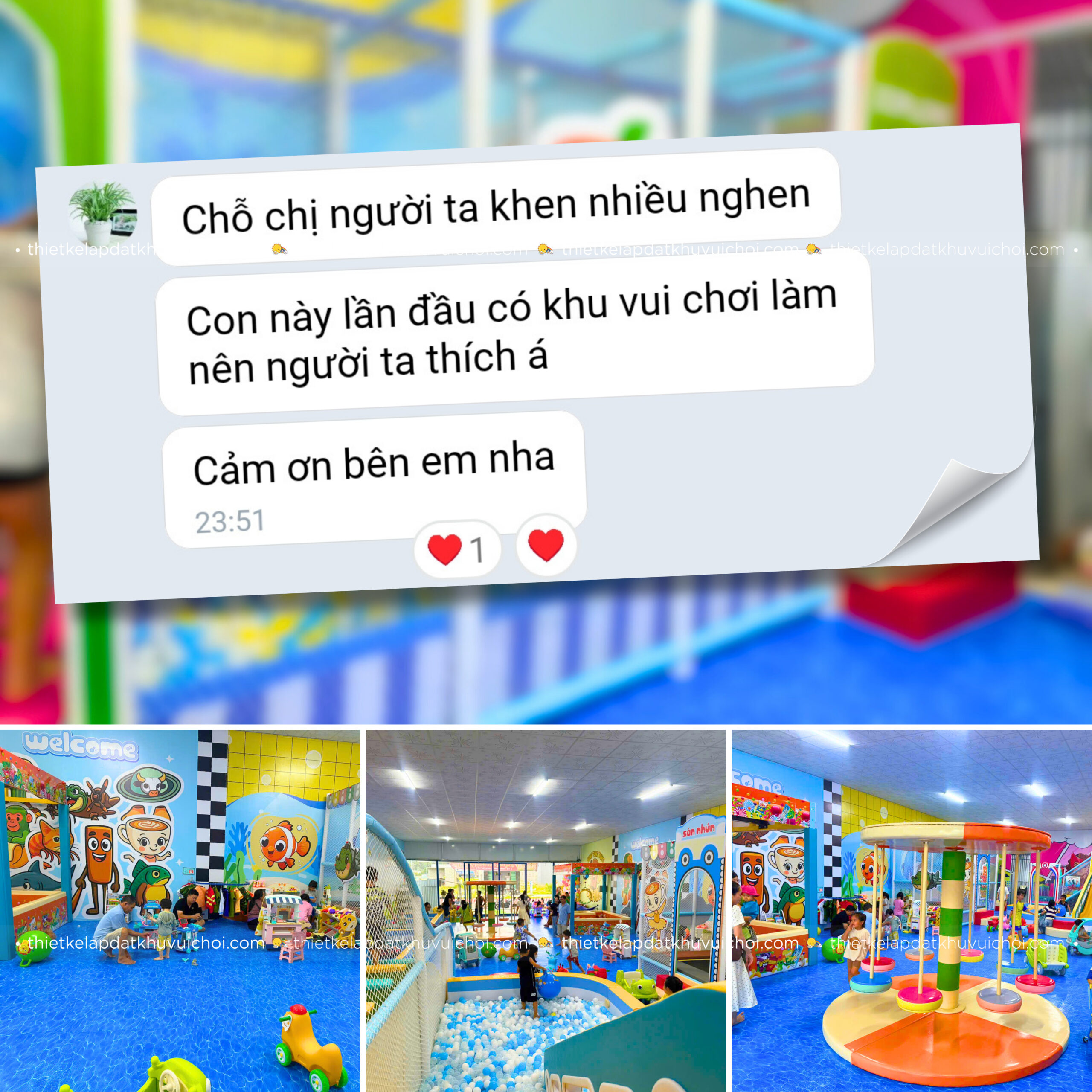 Cảm nhận khách hàng (feedback) của chủ khu vui chơi Gami Kids - Phú Yên