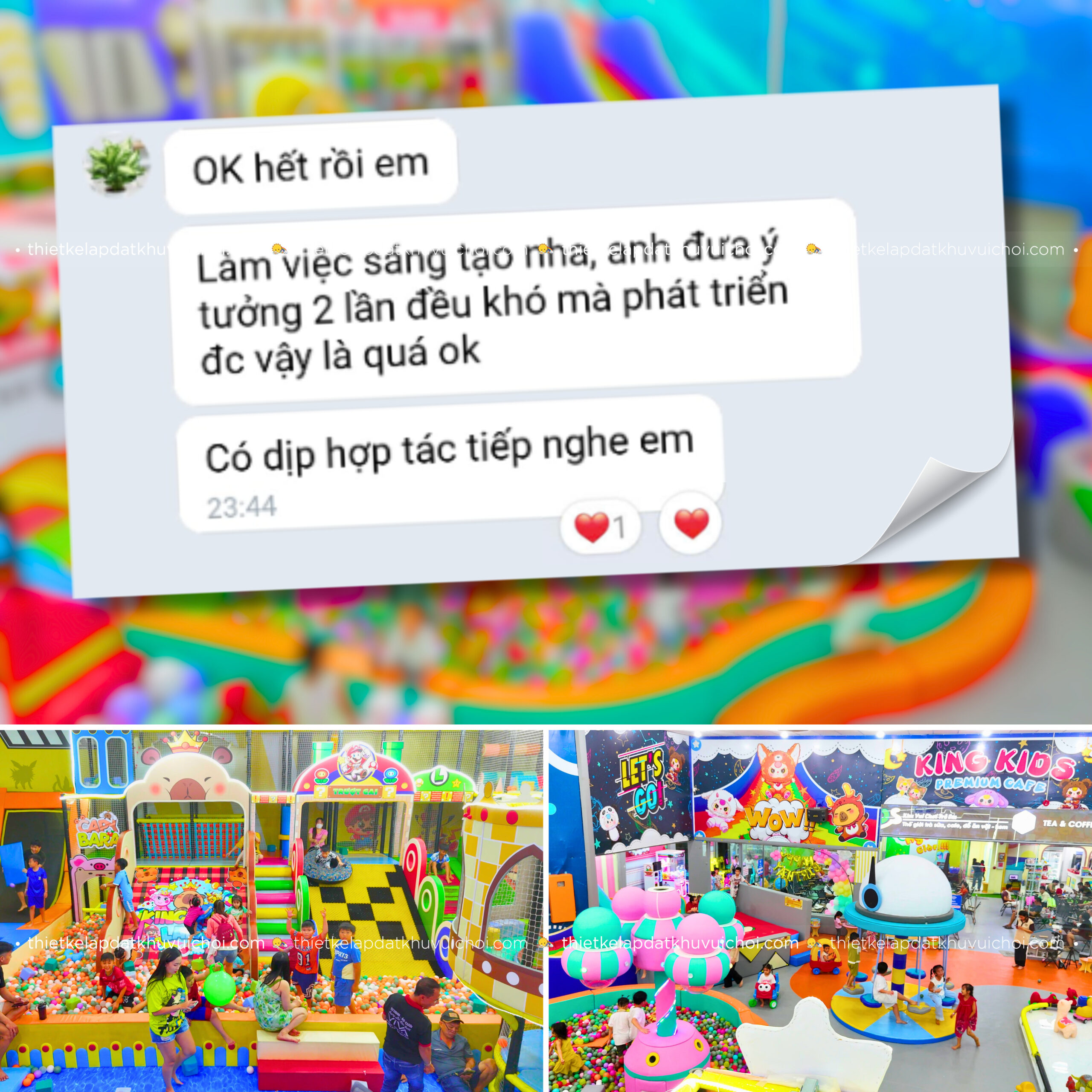 Cảm nhận khách hàng (feedback) của chủ khu vui chơi King Kids - TP. HCM