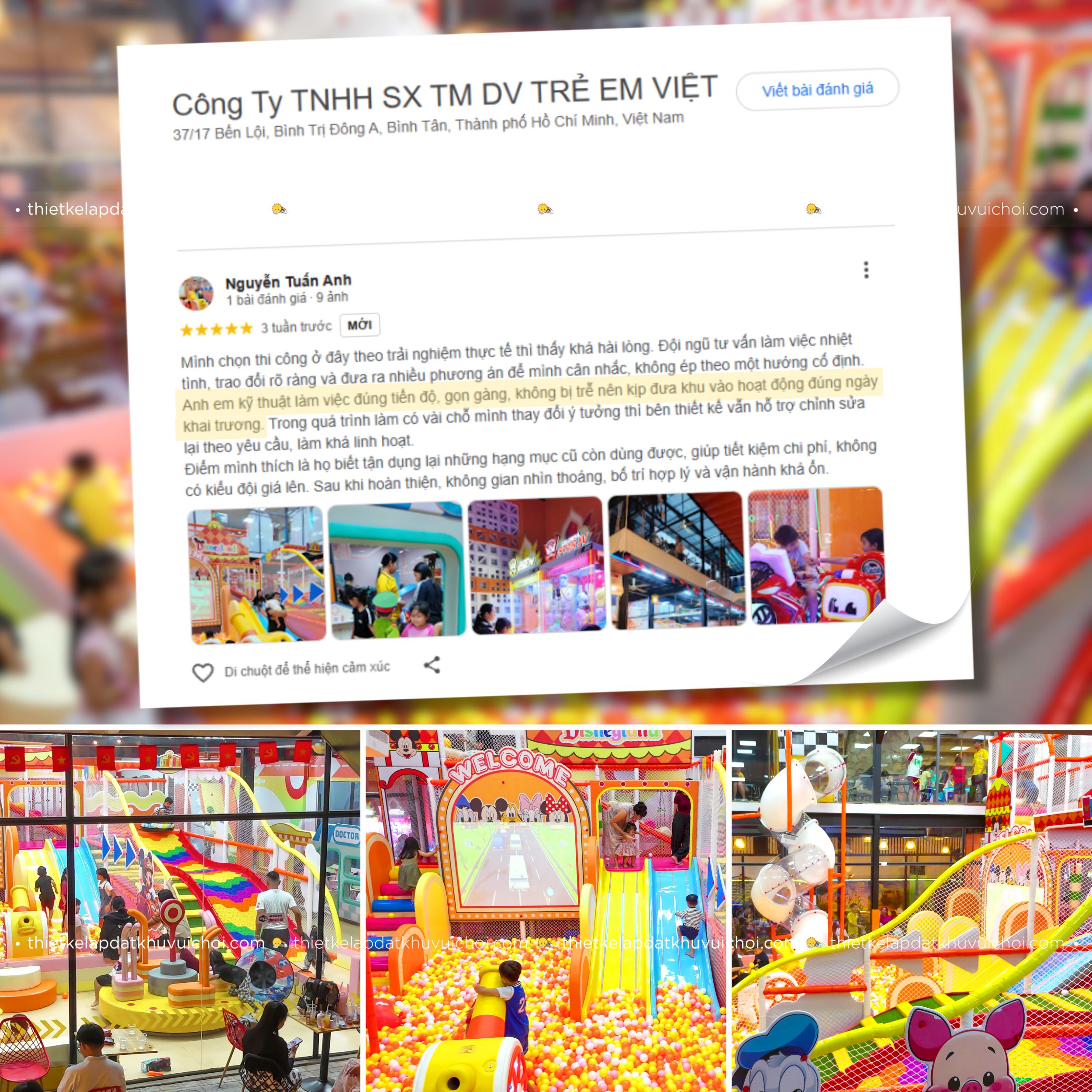 Cảm nhận khách hàng (feedback) của chủ khu vui chơi Disneyland - Bình Phước