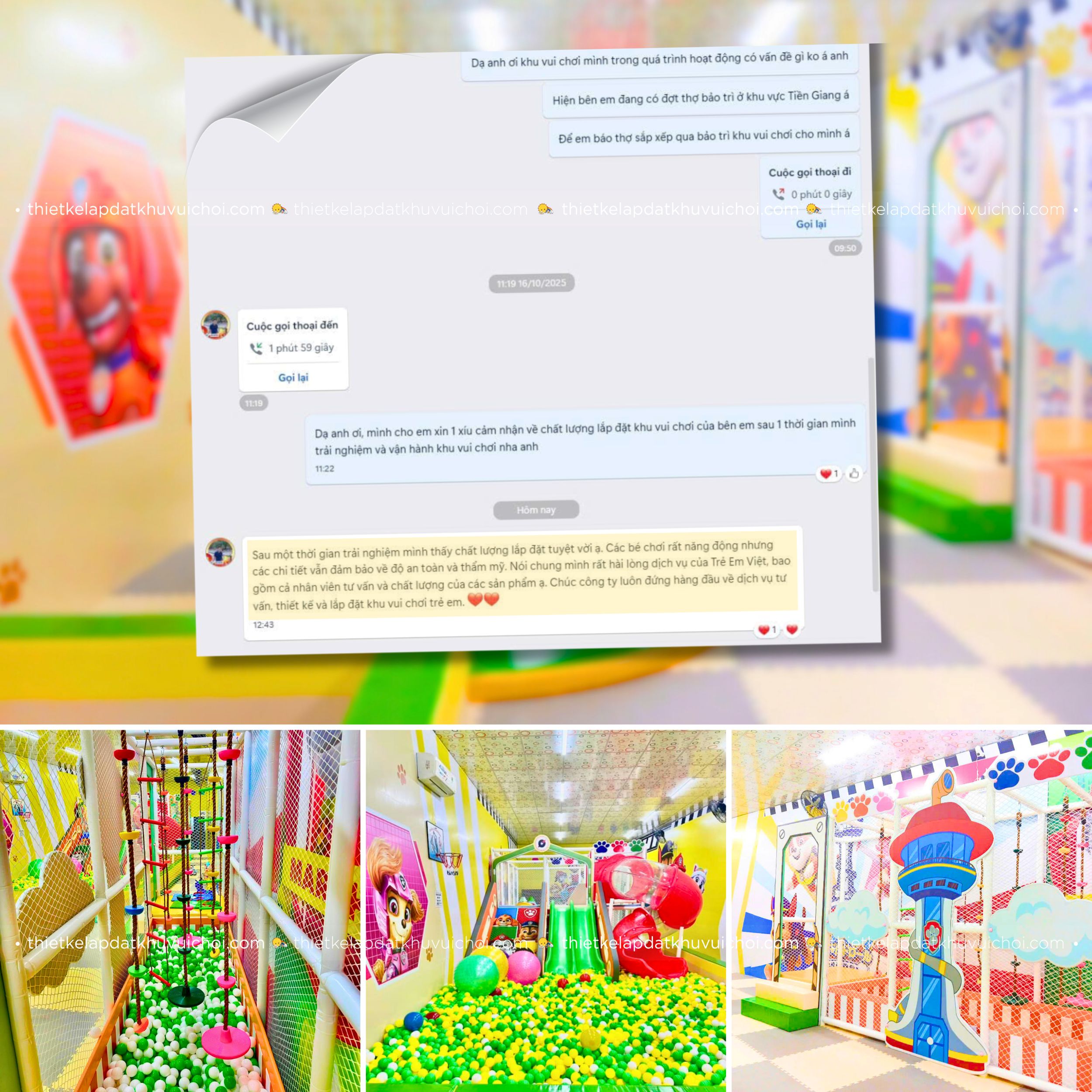 Cảm nhận khách hàng (feedback) của chủ khu vui chơi Win Win - Tiền Giang