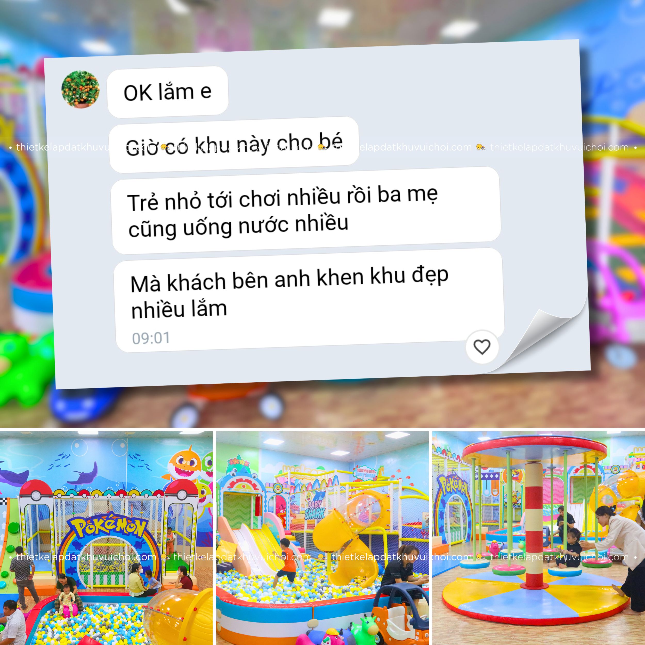 Cảm nhận khách hàng (feedback) của chủ khu vui chơi Ben Kids - Tiền Giang