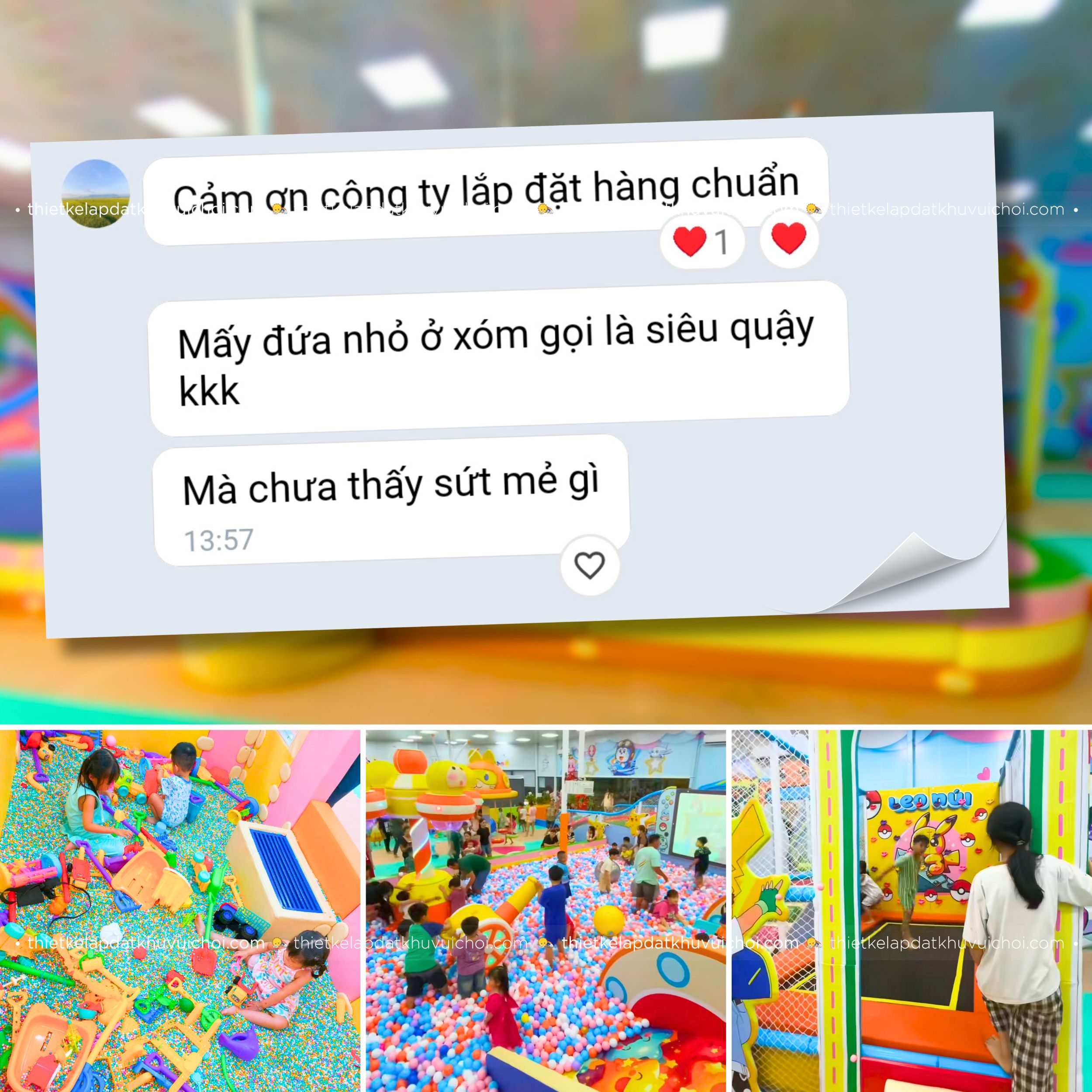 Cảm nhận khách hàng (feedback) của chủ khu vui chơi Gold Kids - An Giang