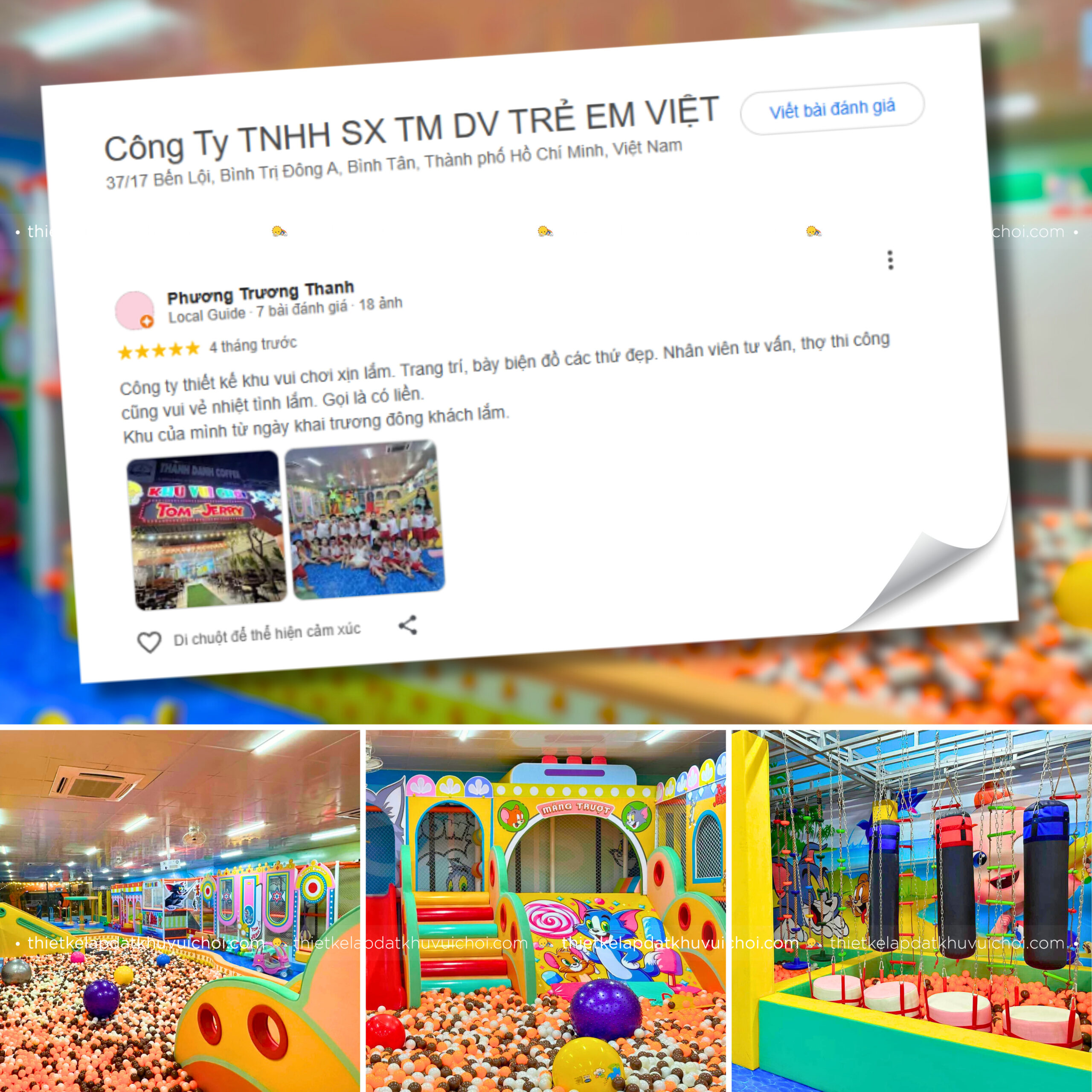 Cảm nhận khách hàng (feedback) của chủ khu vui chơi Tom & Jerry - Đồng Tháp