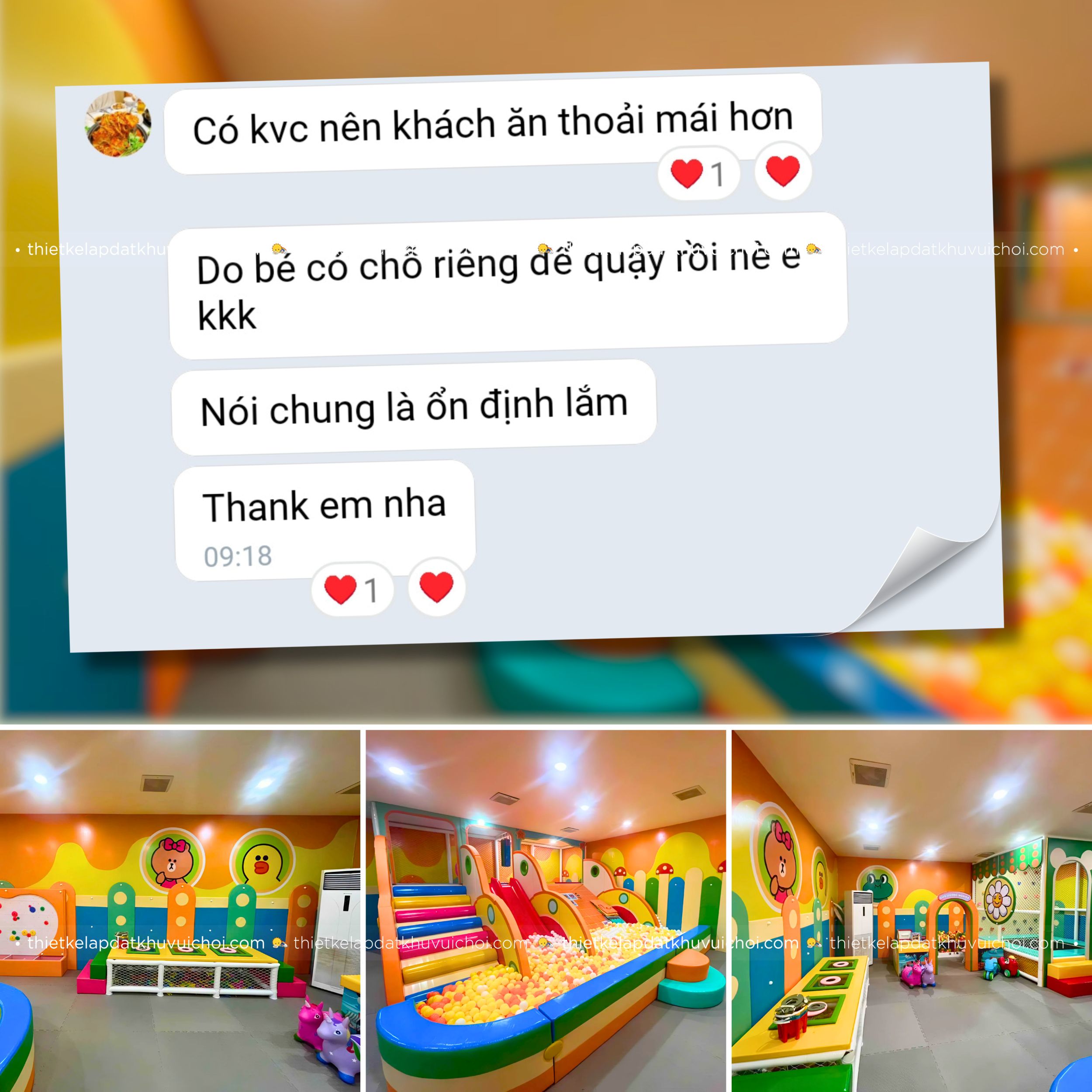 Cảm nhận khách hàng (feedback) của chủ khu vui chơi Minari K - TP. HCM