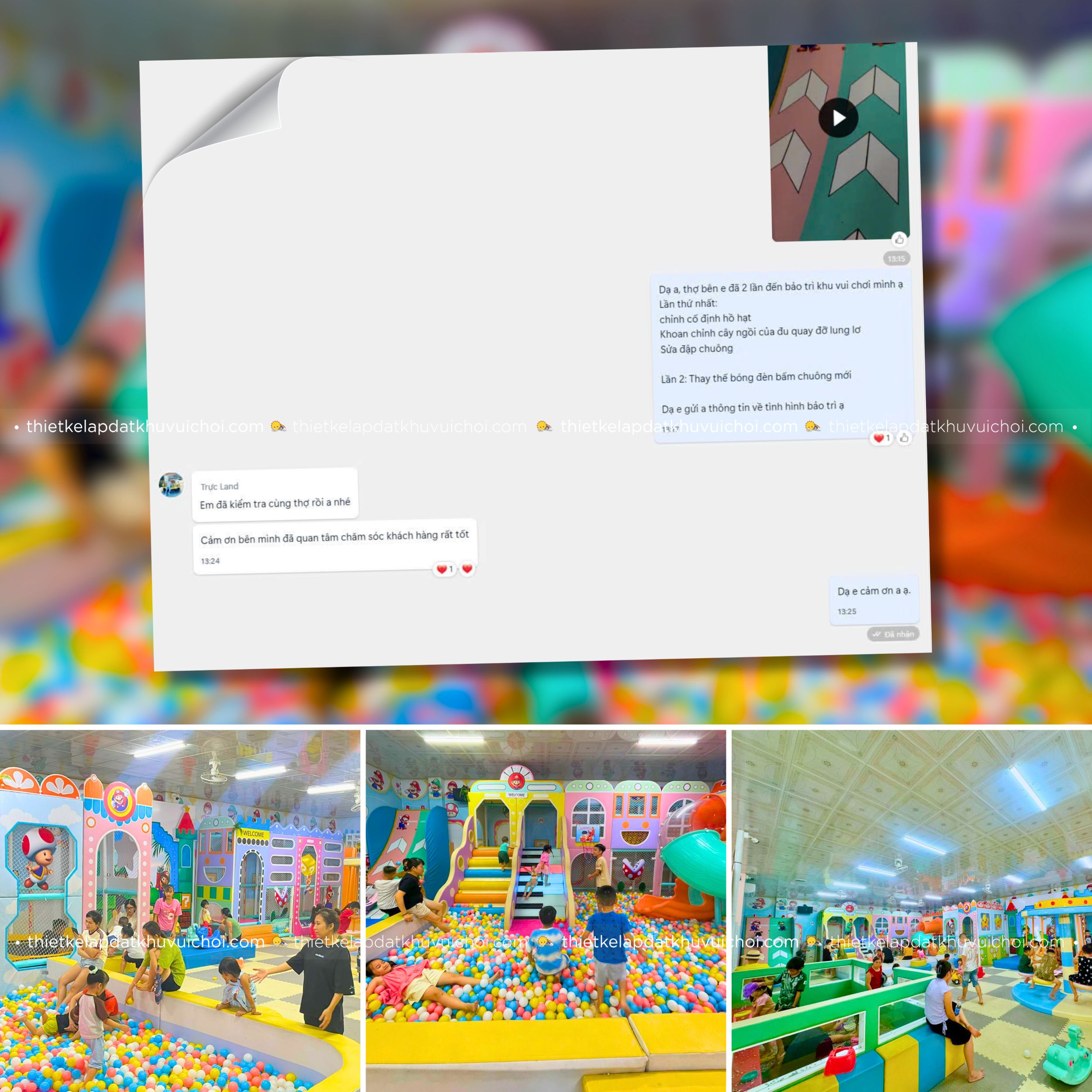 Cảm nhận khách hàng (feedback) của chủ khu vui chơi Mario Kids - Đà Nẵng