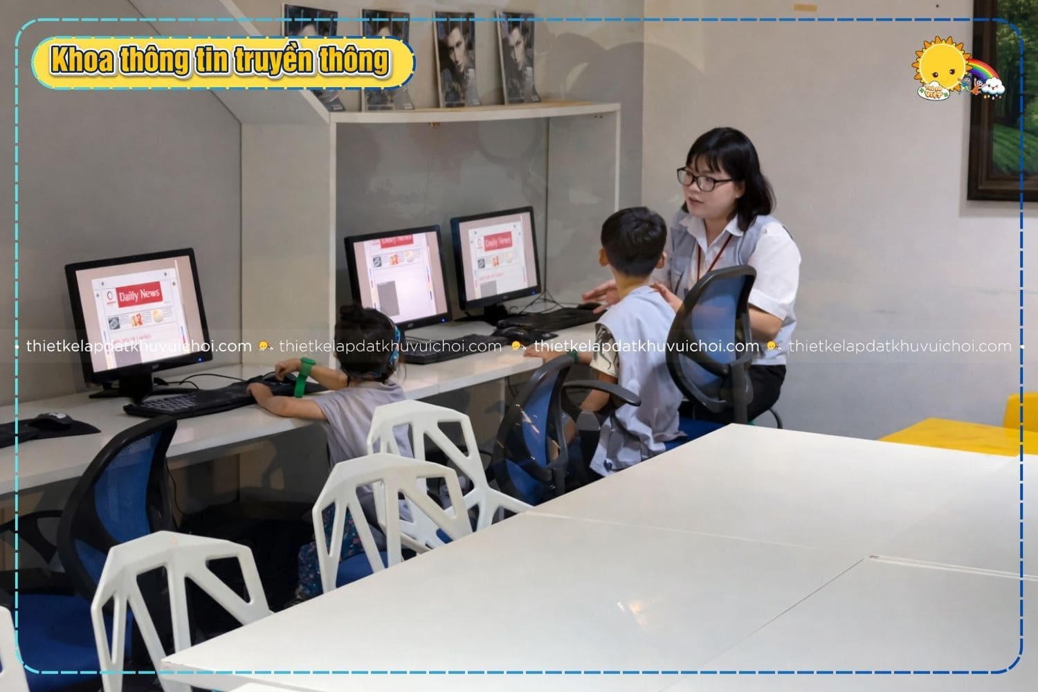 Bé sẽ được trải nghiệm biên tập viên ở khoa thông tin truyền thông