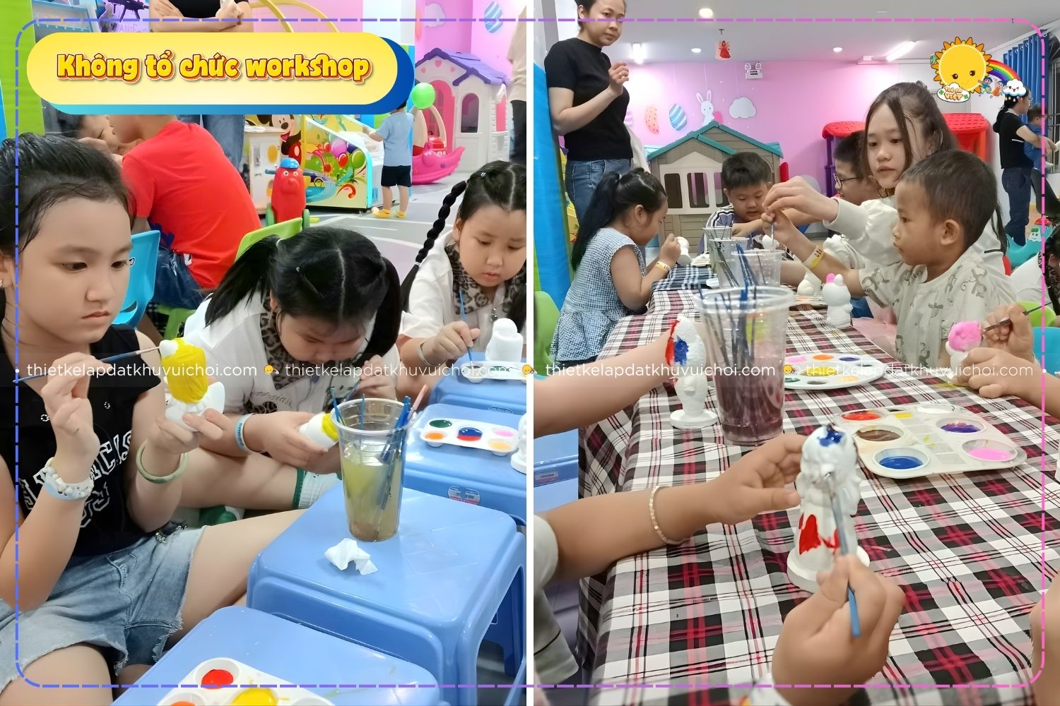 Workshop tô tượng trong khu vui chơi