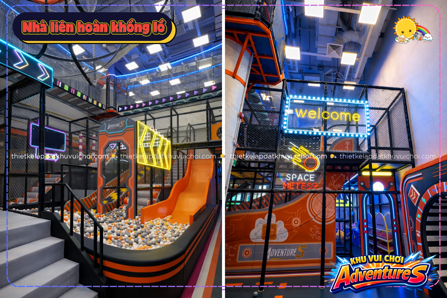 Check-in nhà liên hoàn khổng lồ tại khu vui chơi AdventureS