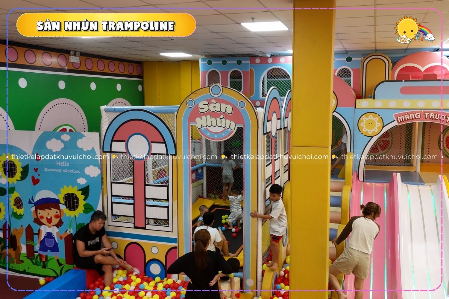 Sàn nhún Trampoline khiến nhiều bé nhảy quên lối về