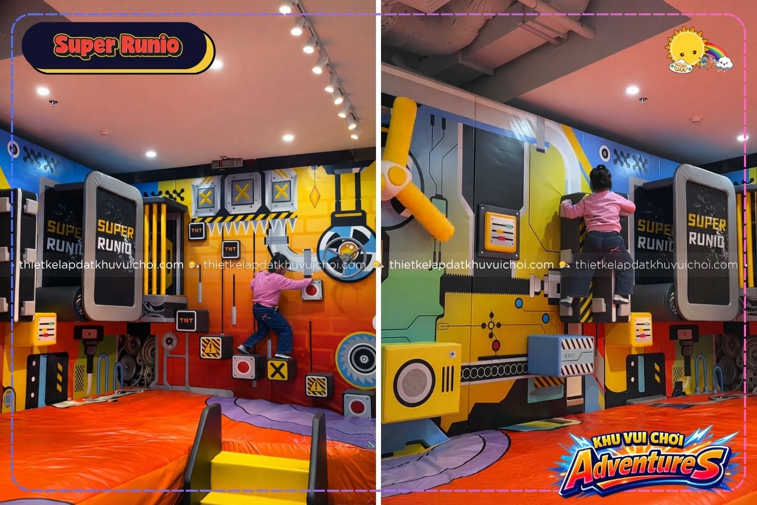 Bé khéo léo vượt chướng ngại vật khi chơi Super Runio | Khu vui chơi AdventureS