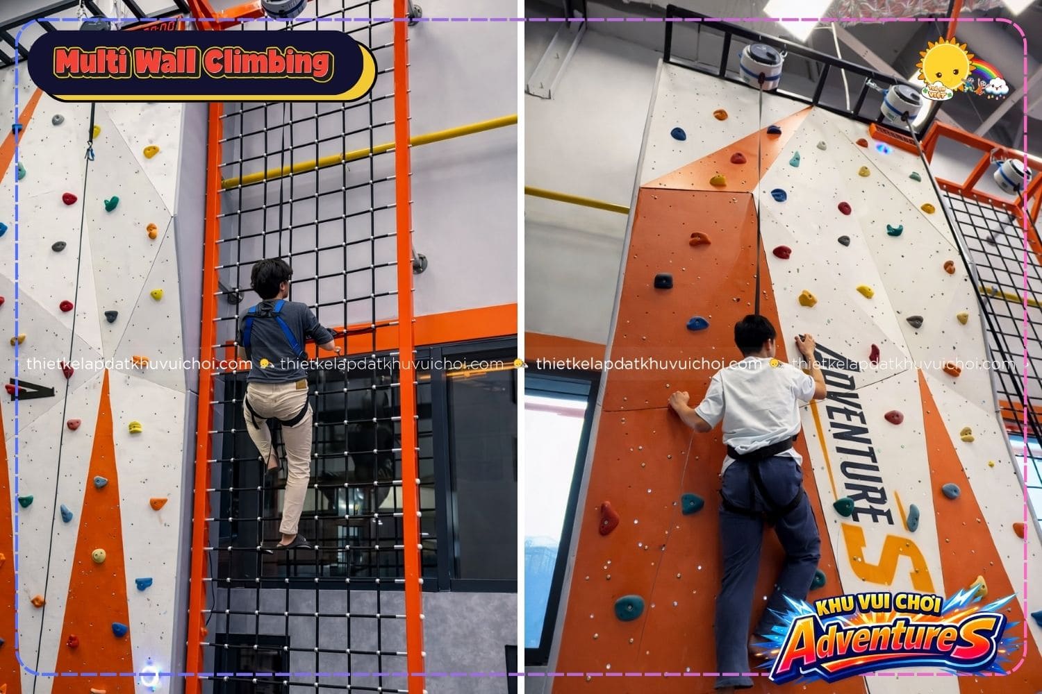 Multi Wall Climbing được nhiều bạn trẻ đến trải nghiệm cảm giác leo núi | Khu vui chơi AdventureS