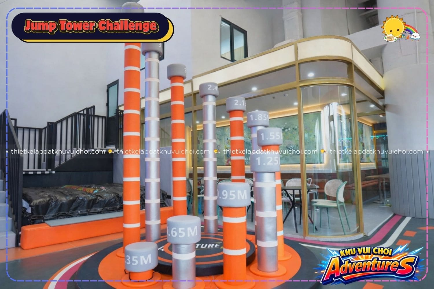 Thử thách "Jump Tower Challenge" thử thách lòng can đảm của người chơi | Khu vui chơi AdventureS