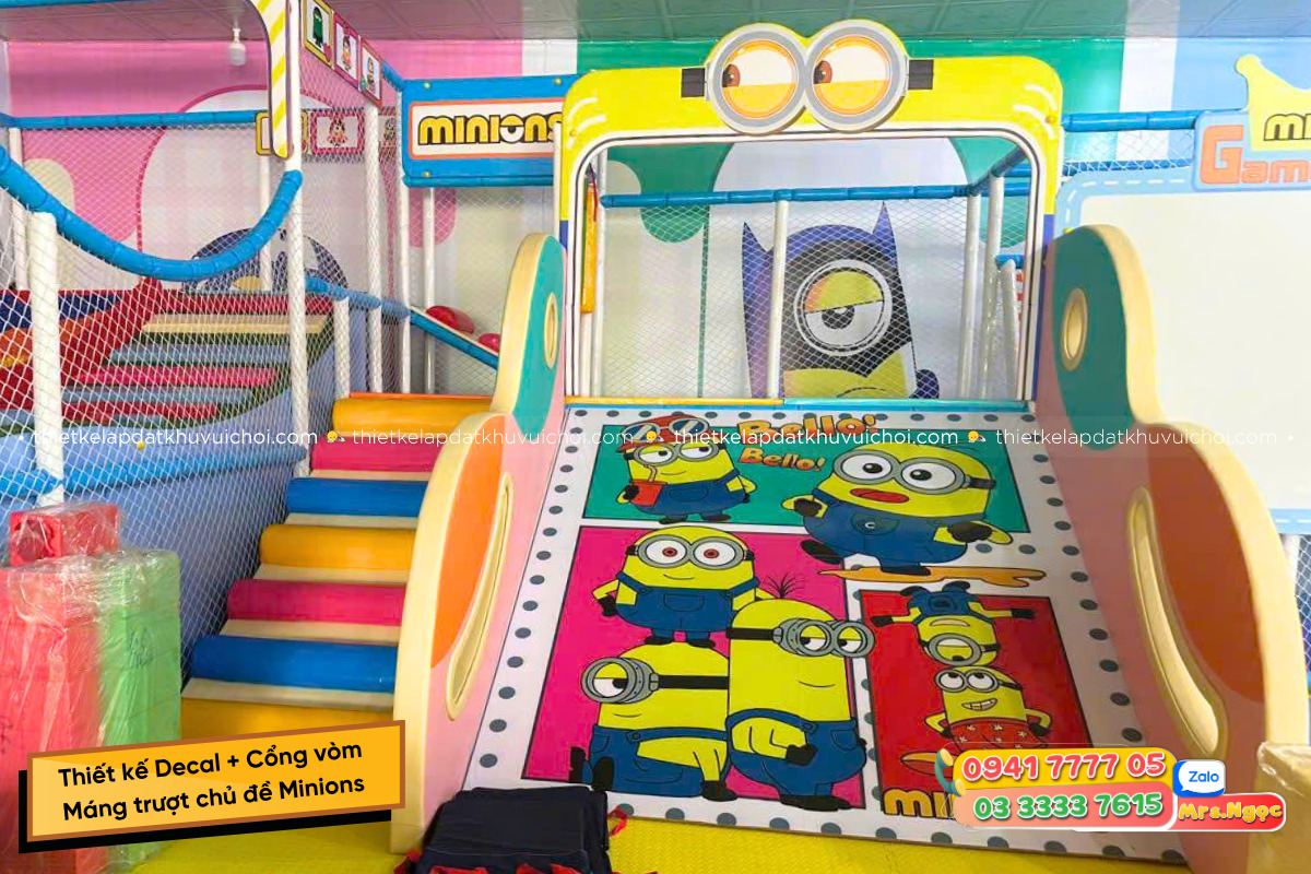 Thiết kế Decal + Cổng vòm Máng trượt chủ đề Minions