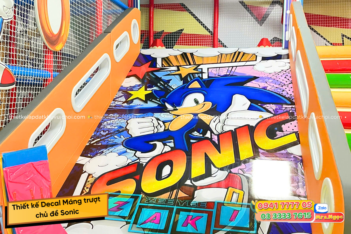 Thiết kế Decal Máng trượt chủ đề Sonic