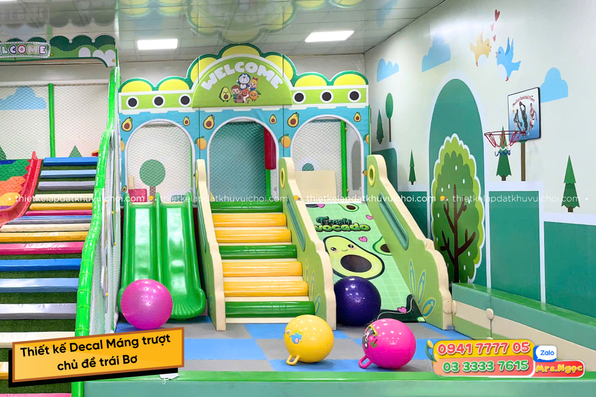 Thiết kế Decal Máng trượt chủ đề trái Bơ