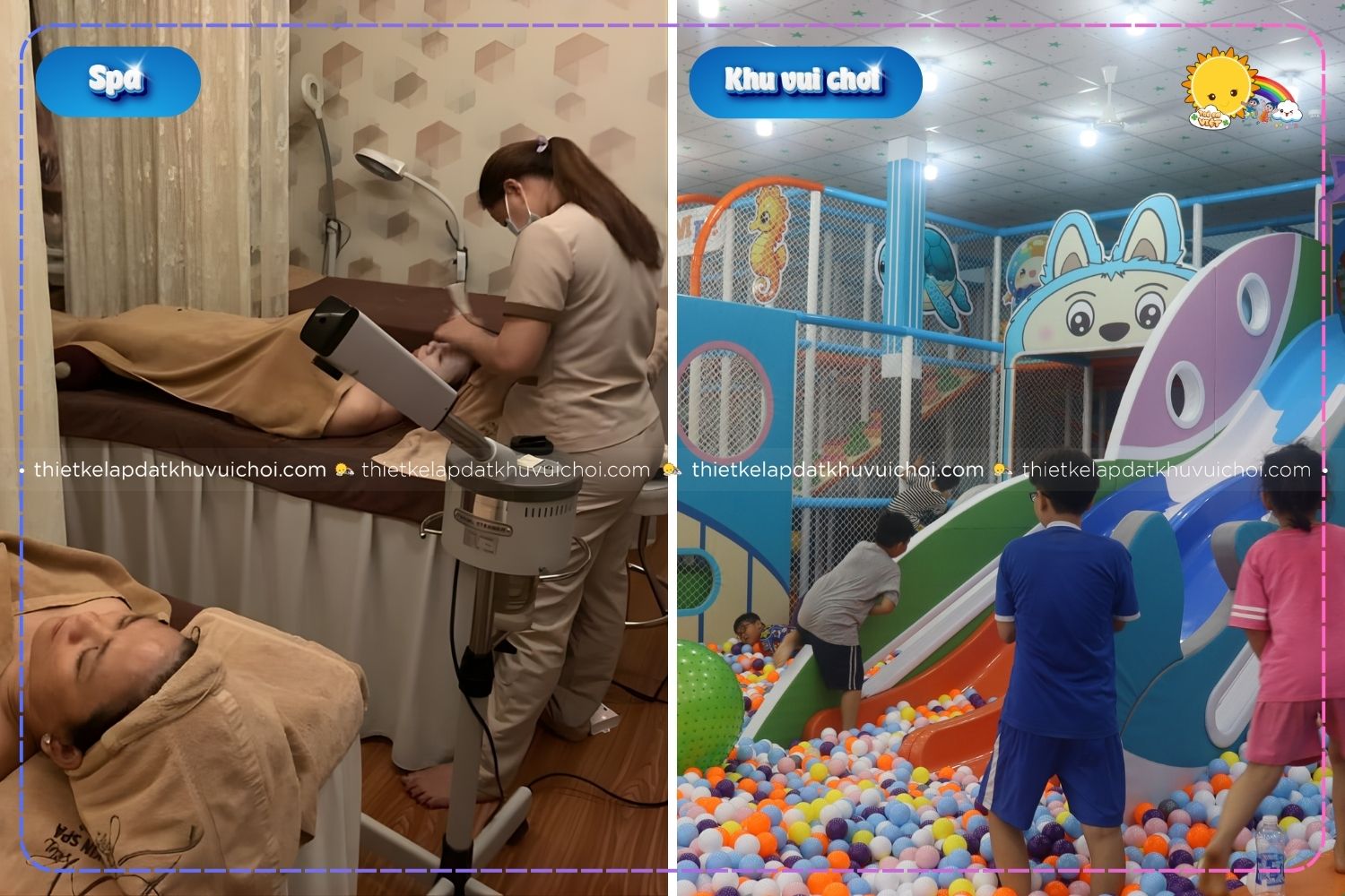 Khu vui chơi kết hợp với mô hình Spa