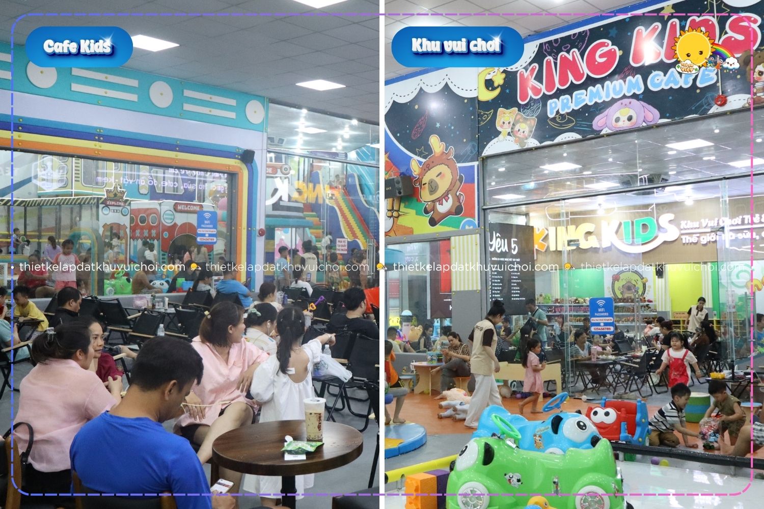 King Kids Tân Phú kết hợp mô hình Cafe Kids + Khu vui chơi trẻ em tối đa lợi nhuận
