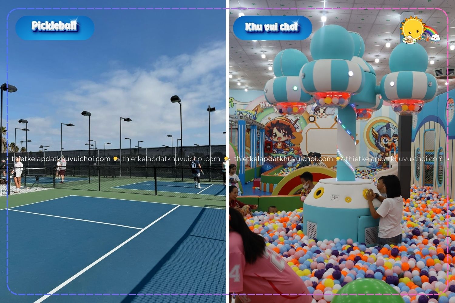 Khu vui chơi kết hợp sân pickleball