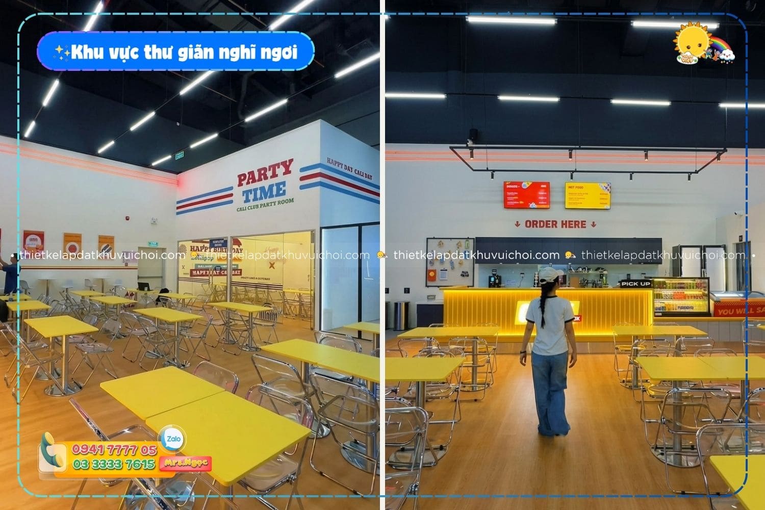 Khu vực thư giãn nghĩ ngơi sau khi chơi