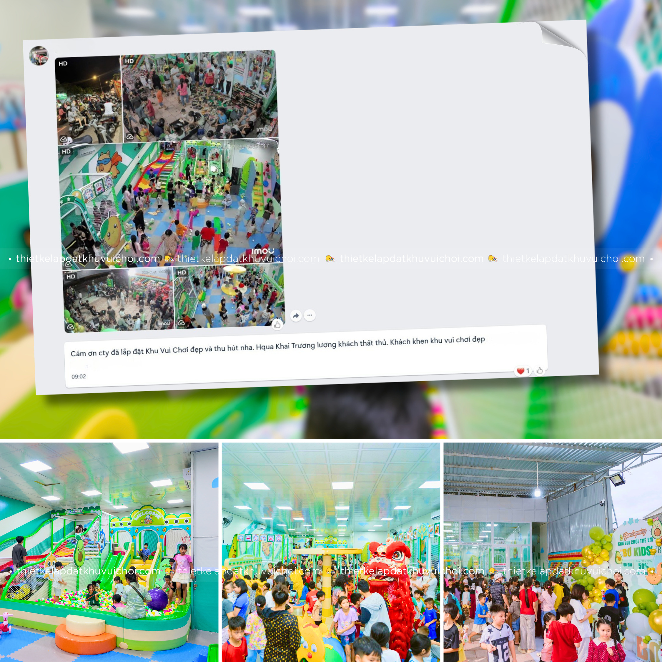 Cảm nhận khách hàng (feedback) của chủ khu vui chơi Bơ Kids - Bình Phước
